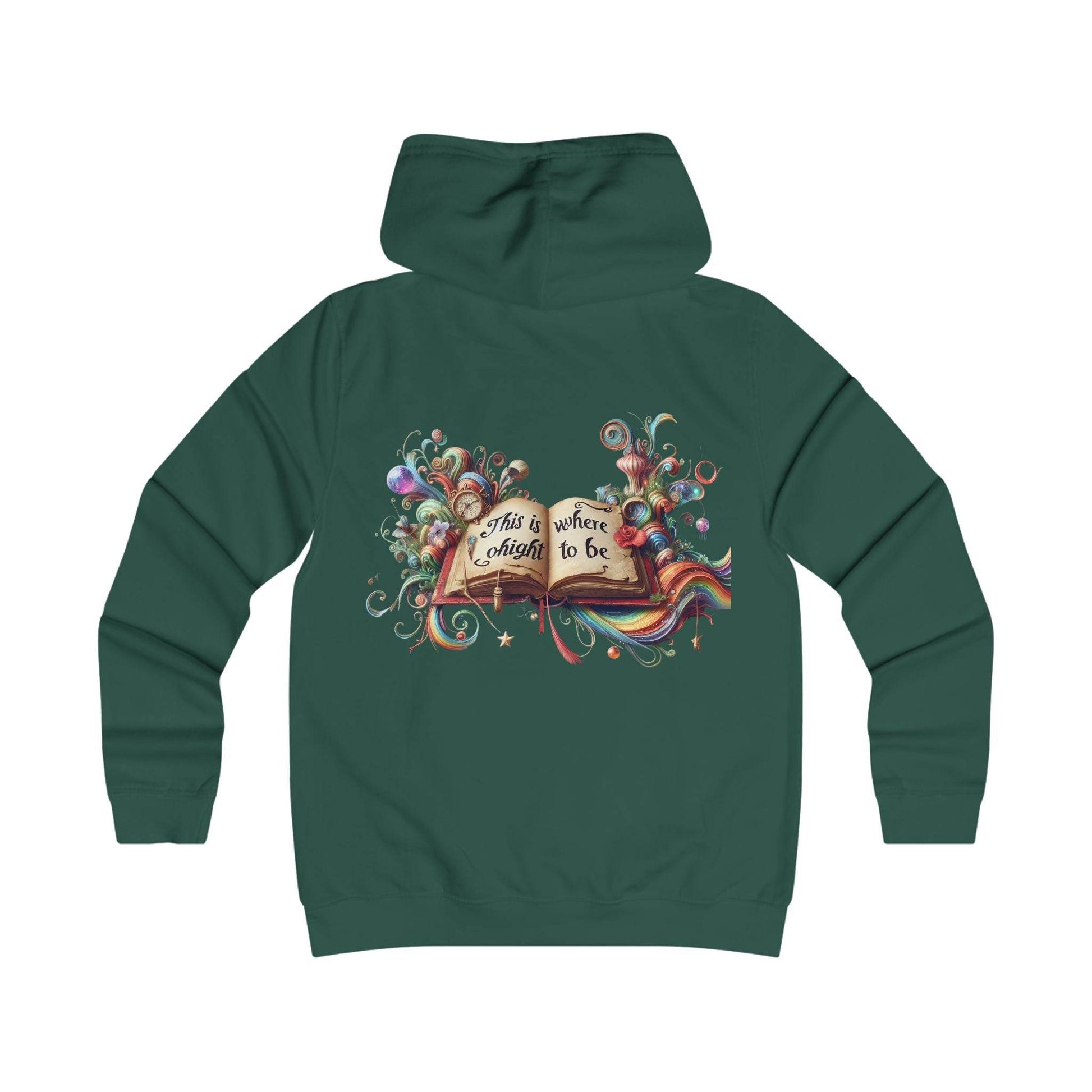 Girlie Heart & Dreams College Hoodie - Cozy Style for women - The Dreamer's Bookshop.