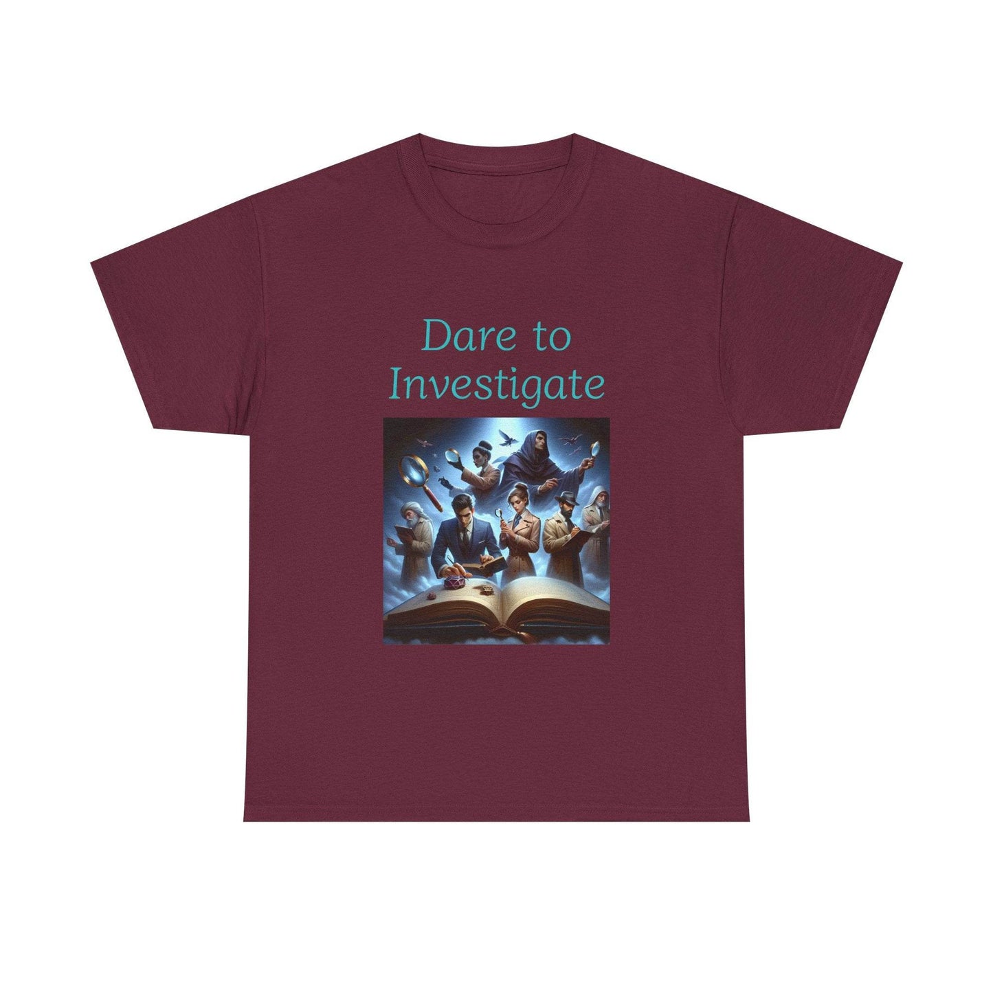 Investigate - Unisex Heavy Cotton Tee - Crime/Mystery Books - The Dreamer's Bookshop.