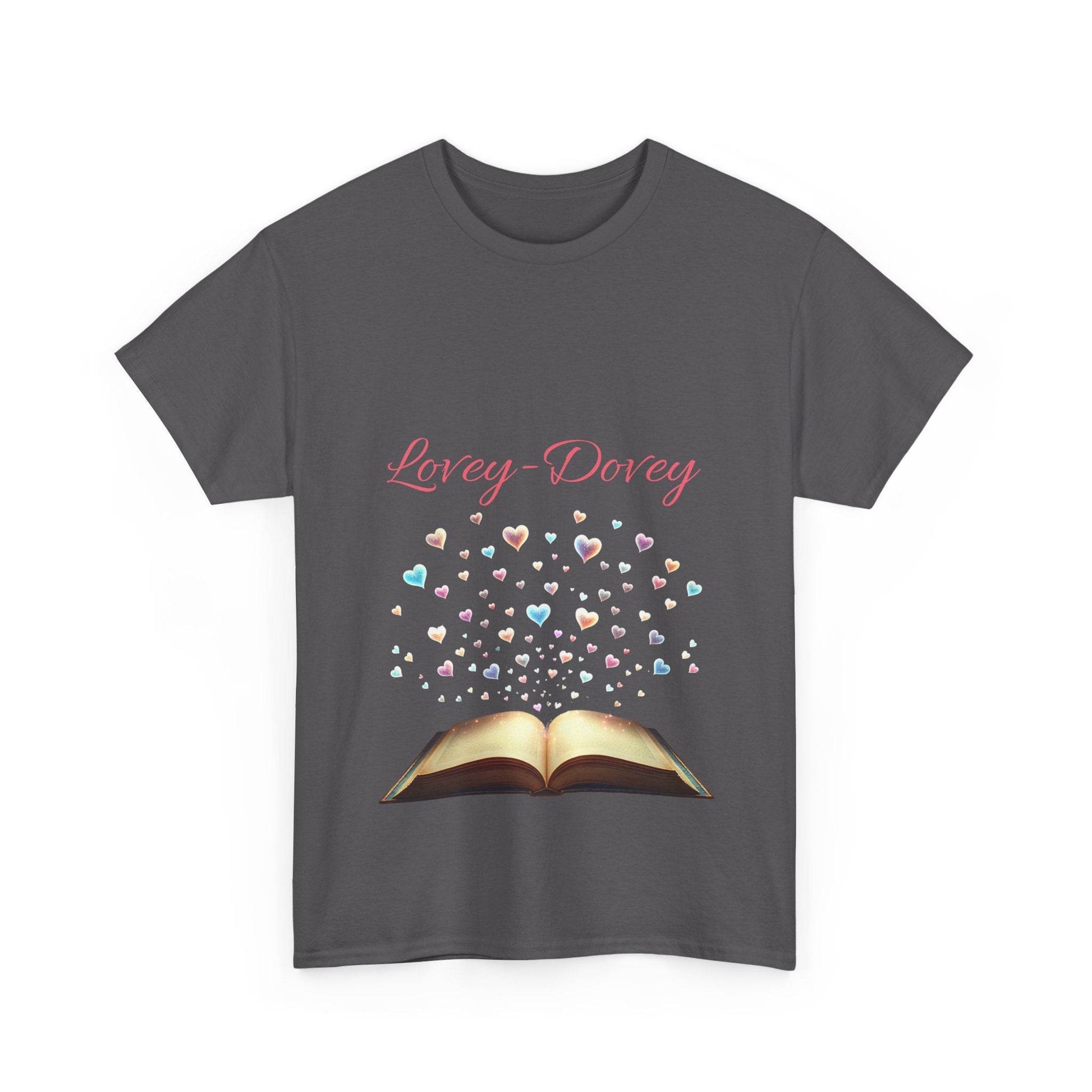 Lovey - Dovey - Unisex Heavy Cotton Tee - Sweet Romance - The Dreamer's Bookshop.