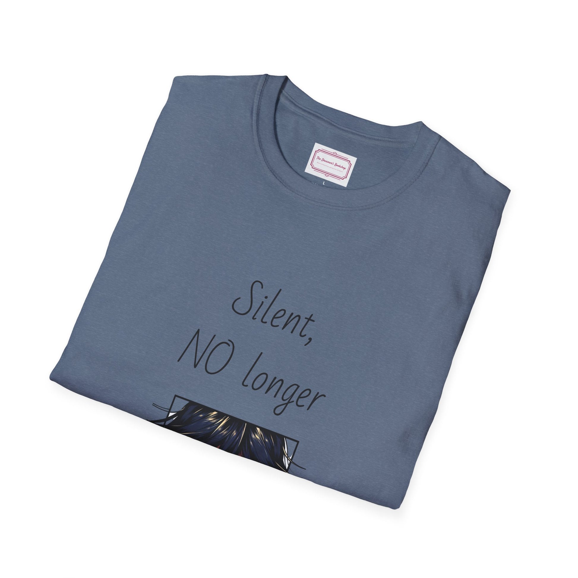 Inspirational Unisex Softstyle T-Shirt - "Silent, NO longer" - The Dreamer's Bookshop.