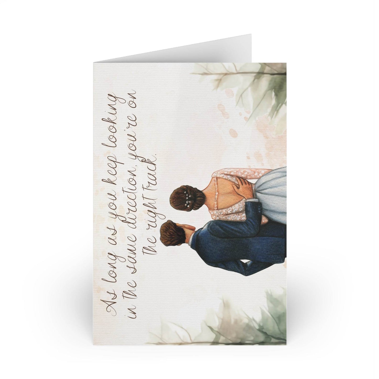 The Dreamer's Bookshop Cute "Right Track" Wedding Card - The Dreamer's Bookshop.