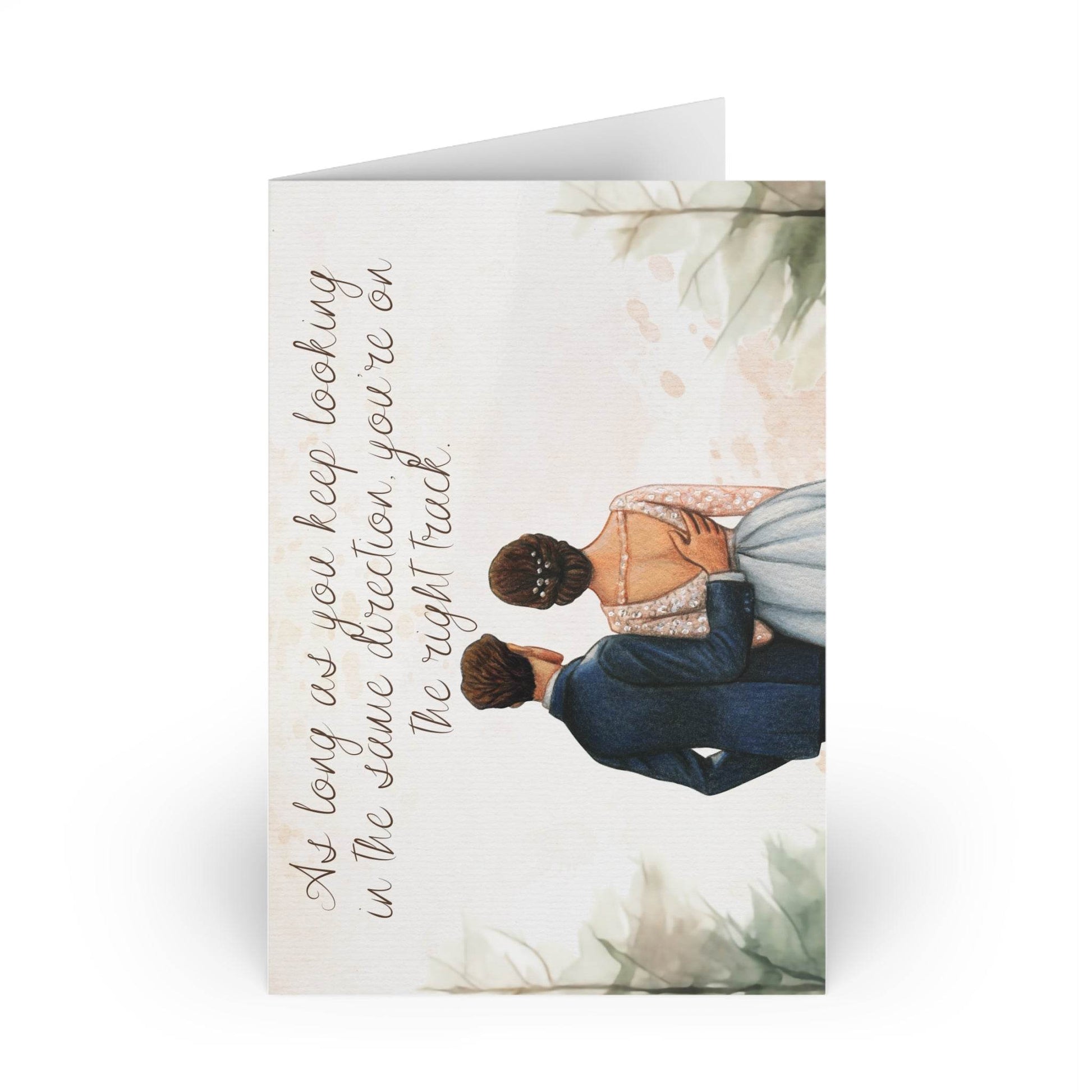 The Dreamer's Bookshop Cute "Right Track" Wedding Card - The Dreamer's Bookshop.