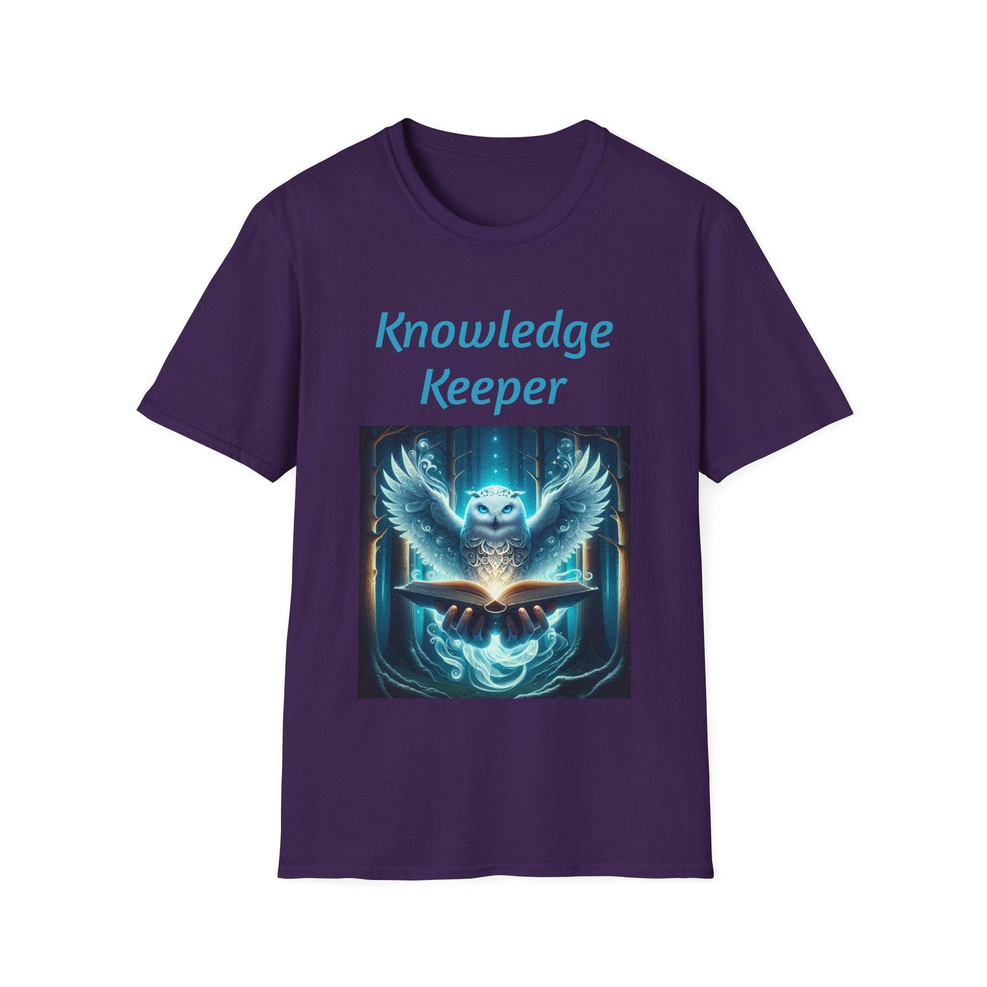 Knowledge Keeper Owl Unisex Softstyle T-Shirt - Inspirational Tee for Wisdom Seekers - Proud Reader - The Dreamer's Bookshop.