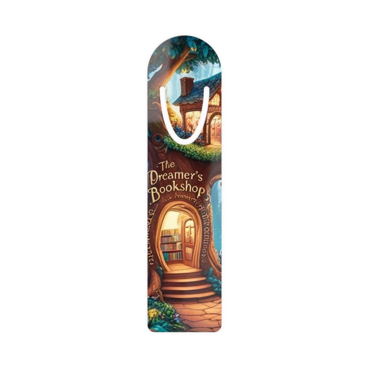 Fantasy Bookshop Bookmark - Enchanting Metal Page Marker for Book Lovers - The Dreamer's Bookshop.