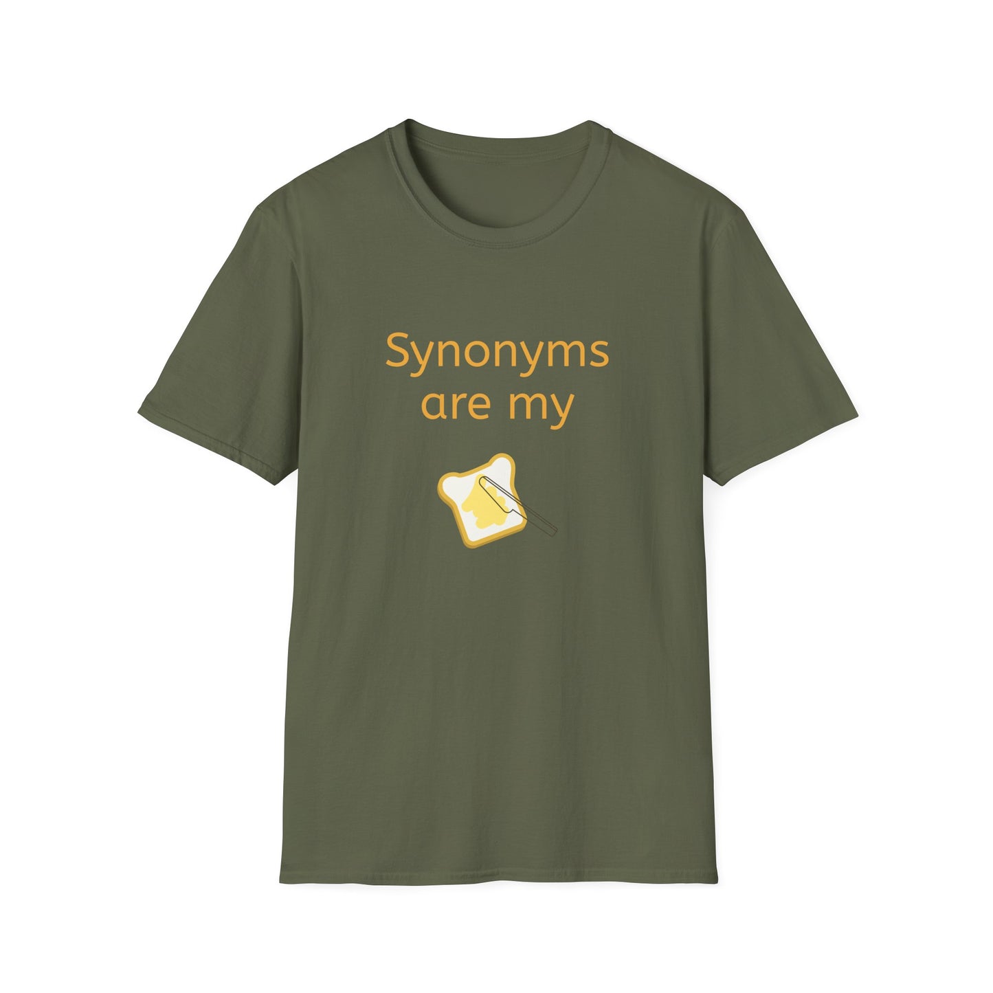 Unisex Softstyle T-Shirt - "Synonyms are my Jam" for Language Lovers - The Dreamer's Bookshop.