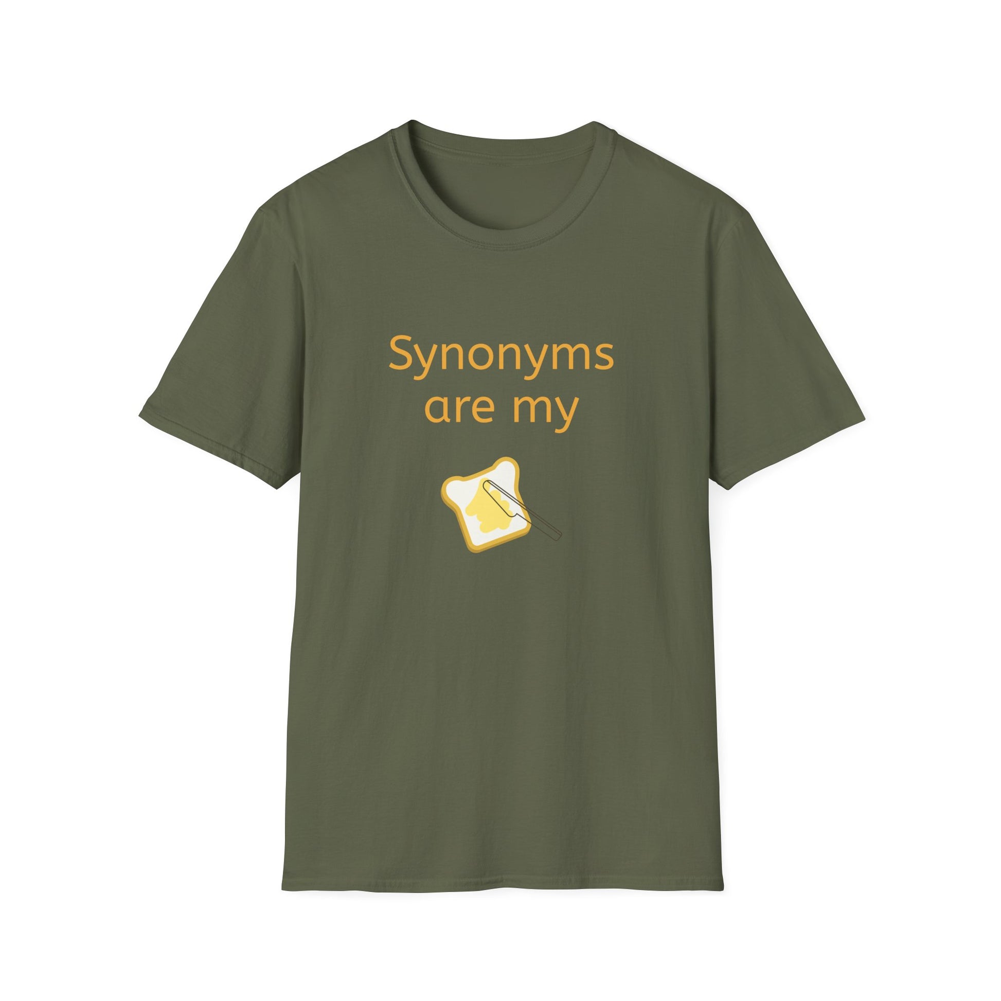 Unisex Softstyle T-Shirt - "Synonyms are my Jam" for Language Lovers - The Dreamer's Bookshop.