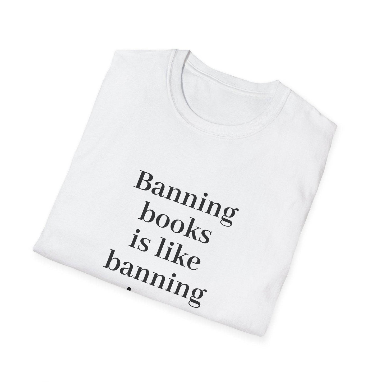 Unisex Softstyle T-Shirt - 'Banning Books' - The Dreamer's Bookshop.