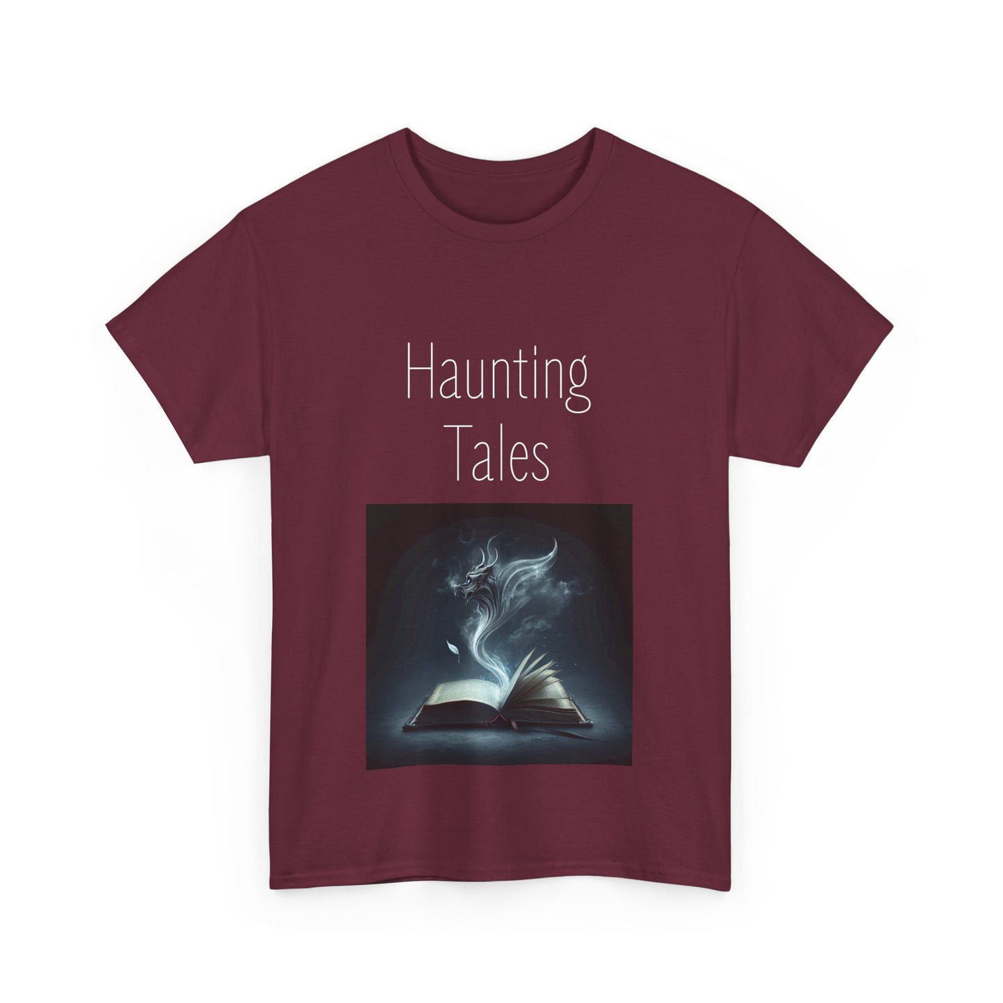 Book Lover's Unisex Heavy Cotton Tee - "Haunting Tales" - The Dreamer's Bookshop.