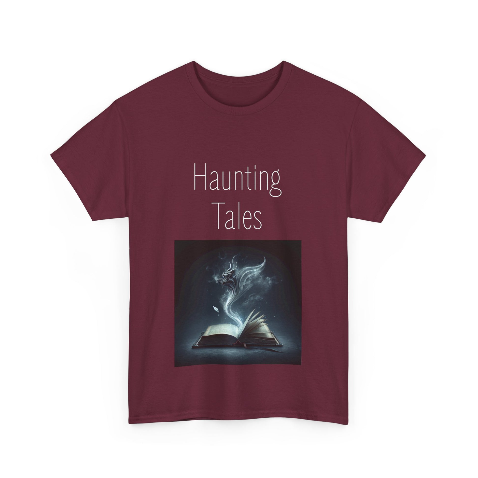 Book Lover's Unisex Heavy Cotton Tee - "Haunting Tales" - The Dreamer's Bookshop.
