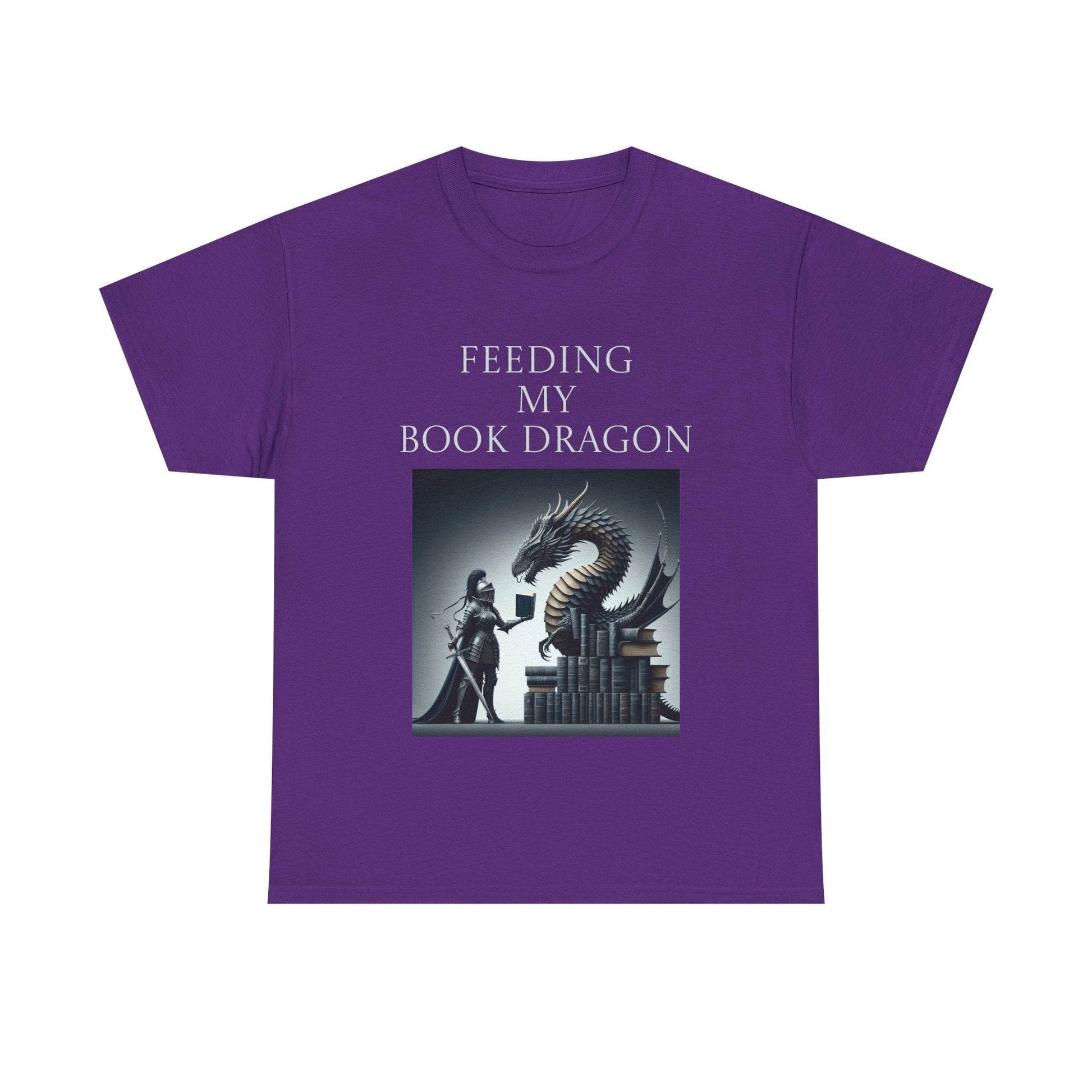 Book Dragon - Unisex Heavy Cotton Tee - Creative Writer's Apparel - The Dreamer's Bookshop.