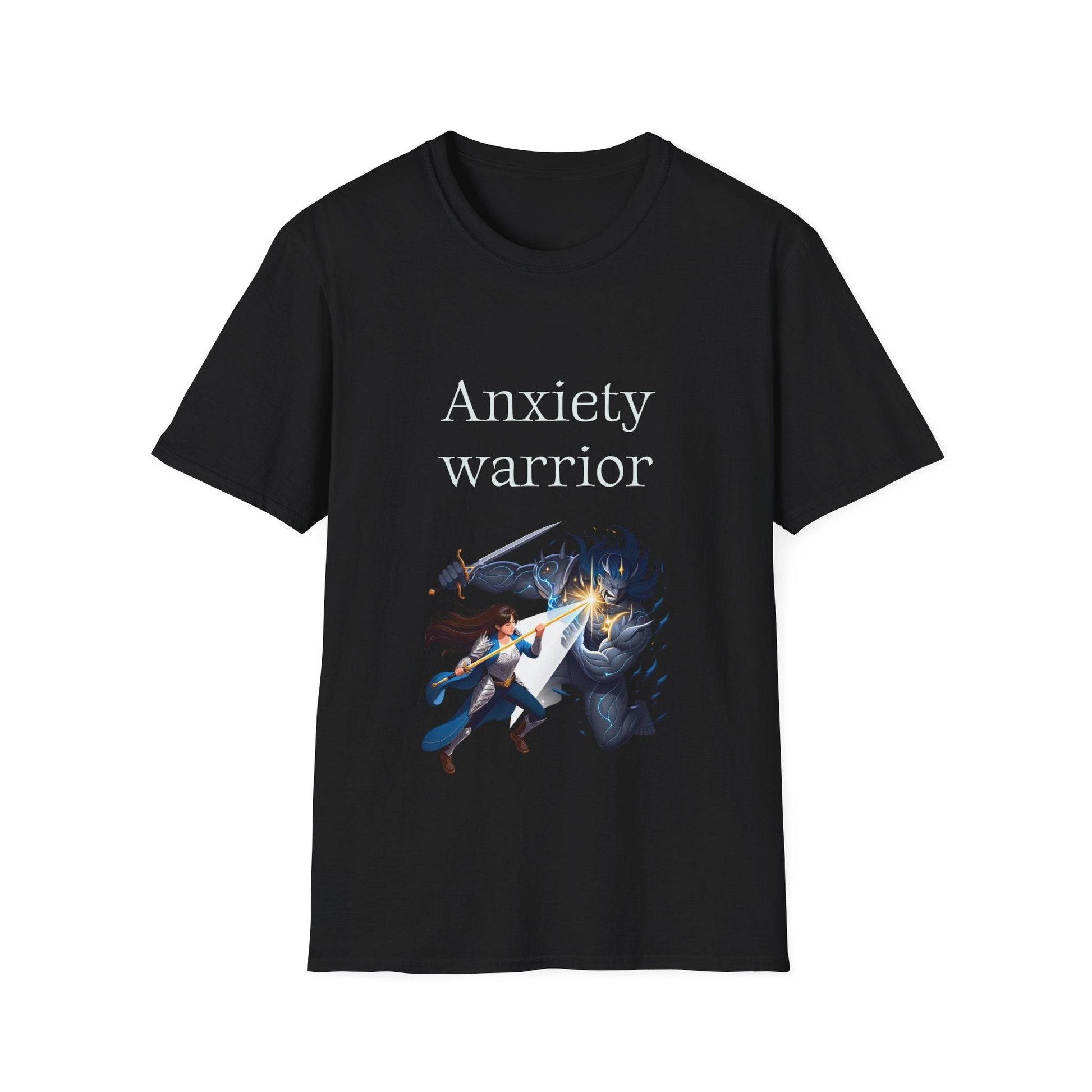 Anxiety Warrior Unisex Softstyle T-Shirt - Empower Your Battle - The Dreamer's Bookshop.