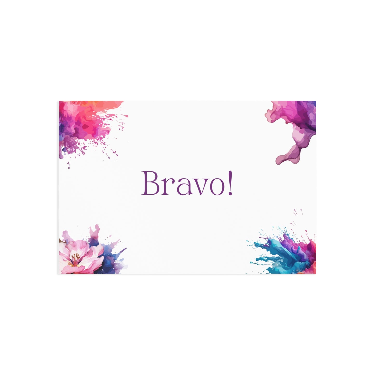 Watercolor Art Exclamation Card "Bravo" Joyful Print - The Dreamer's Bookshop.
