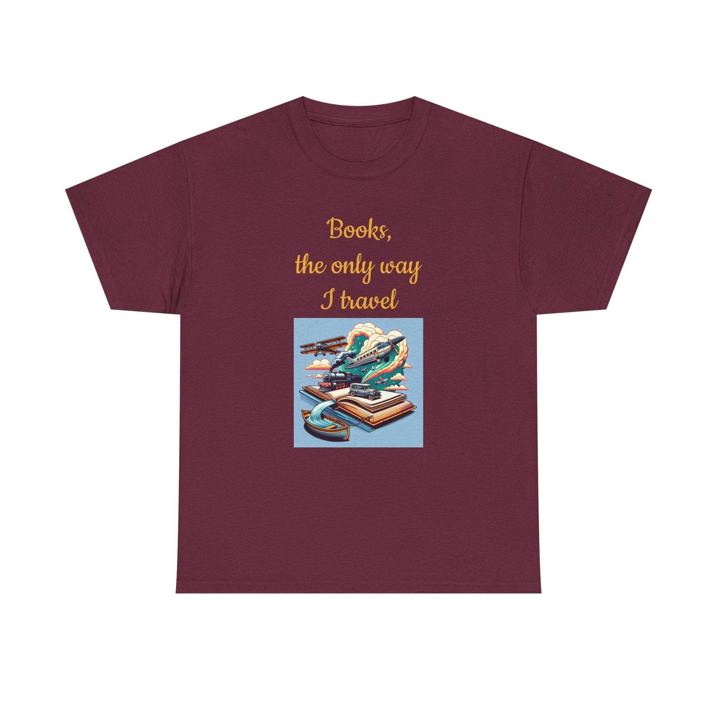 Travel - Unisex Heavy Cotton Tee for Book Lovers - The Dreamer's Bookshop.