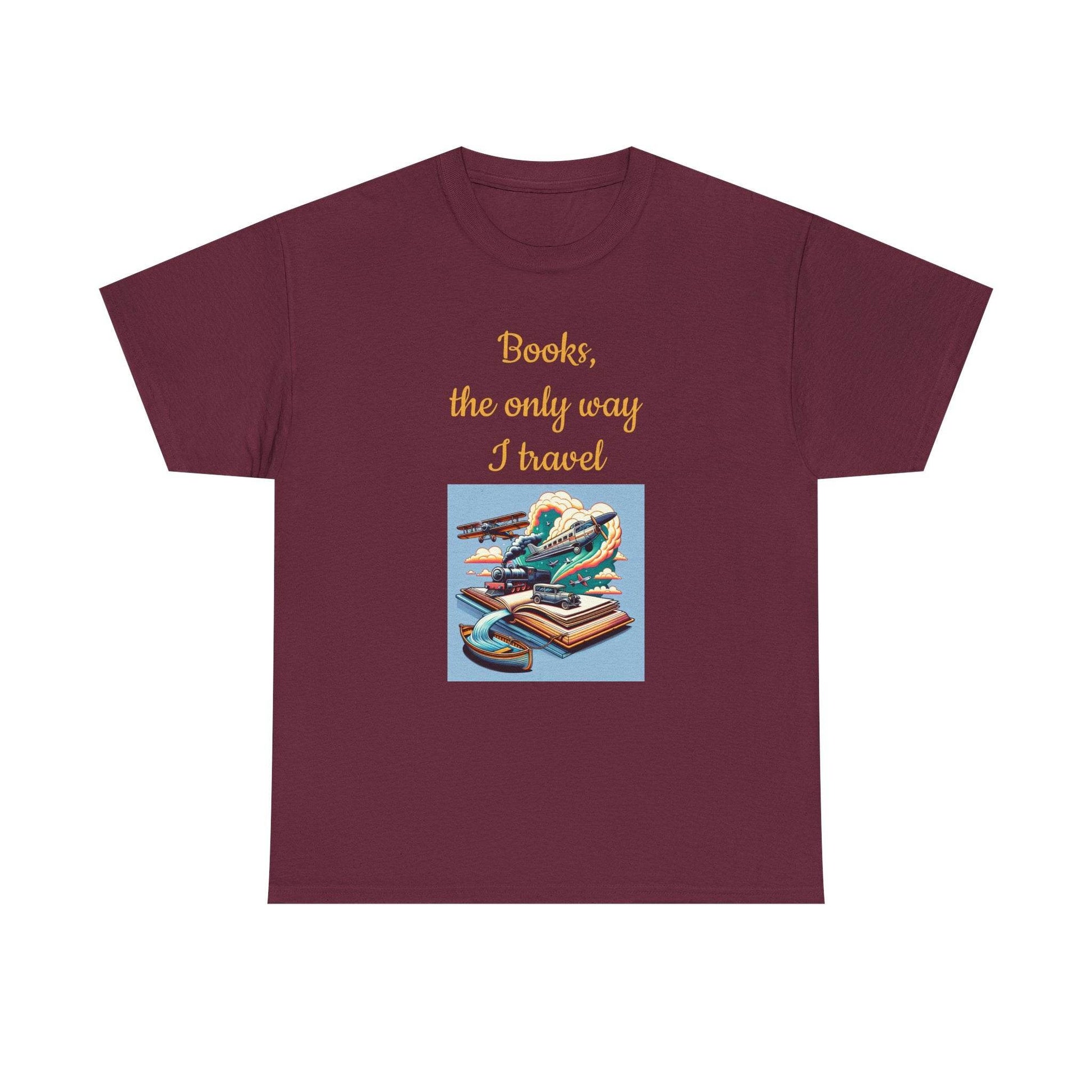 Travel - Unisex Heavy Cotton Tee for Book Lovers - The Dreamer's Bookshop.