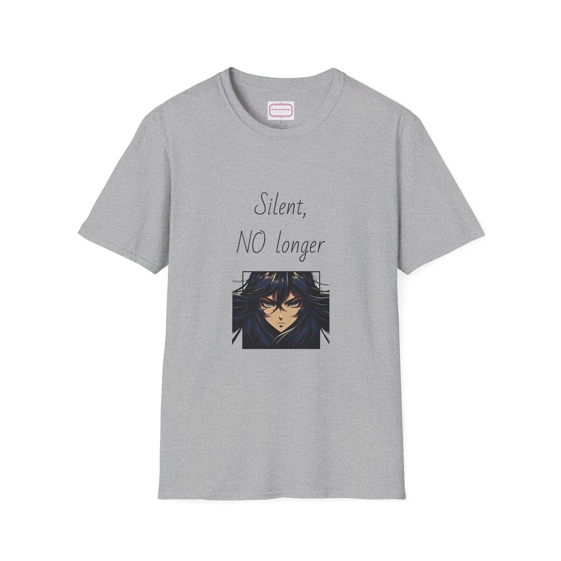 Inspirational Unisex Softstyle T-Shirt - "Silent, NO longer" - The Dreamer's Bookshop.