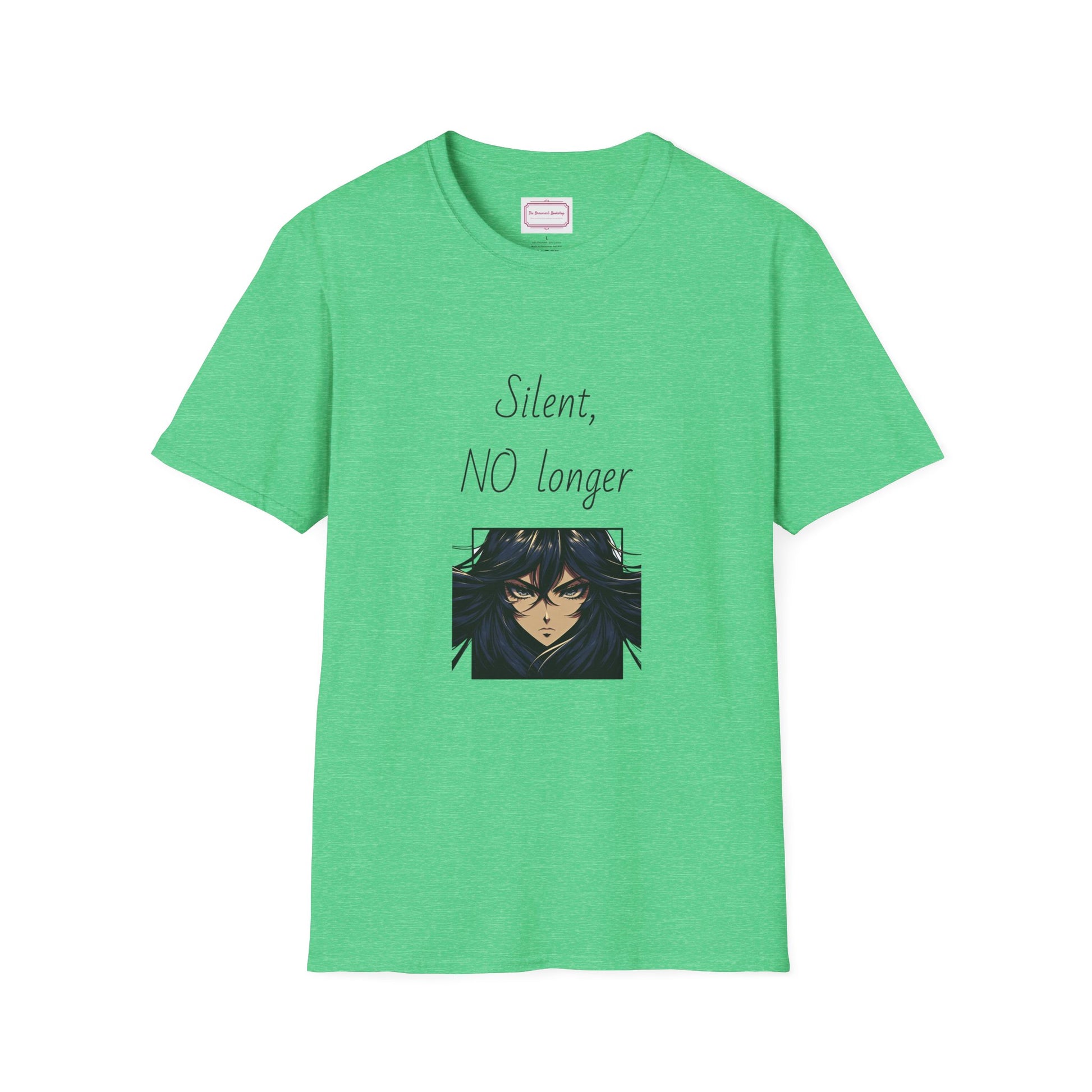 Inspirational Unisex Softstyle T-Shirt - "Silent, NO longer" - The Dreamer's Bookshop.