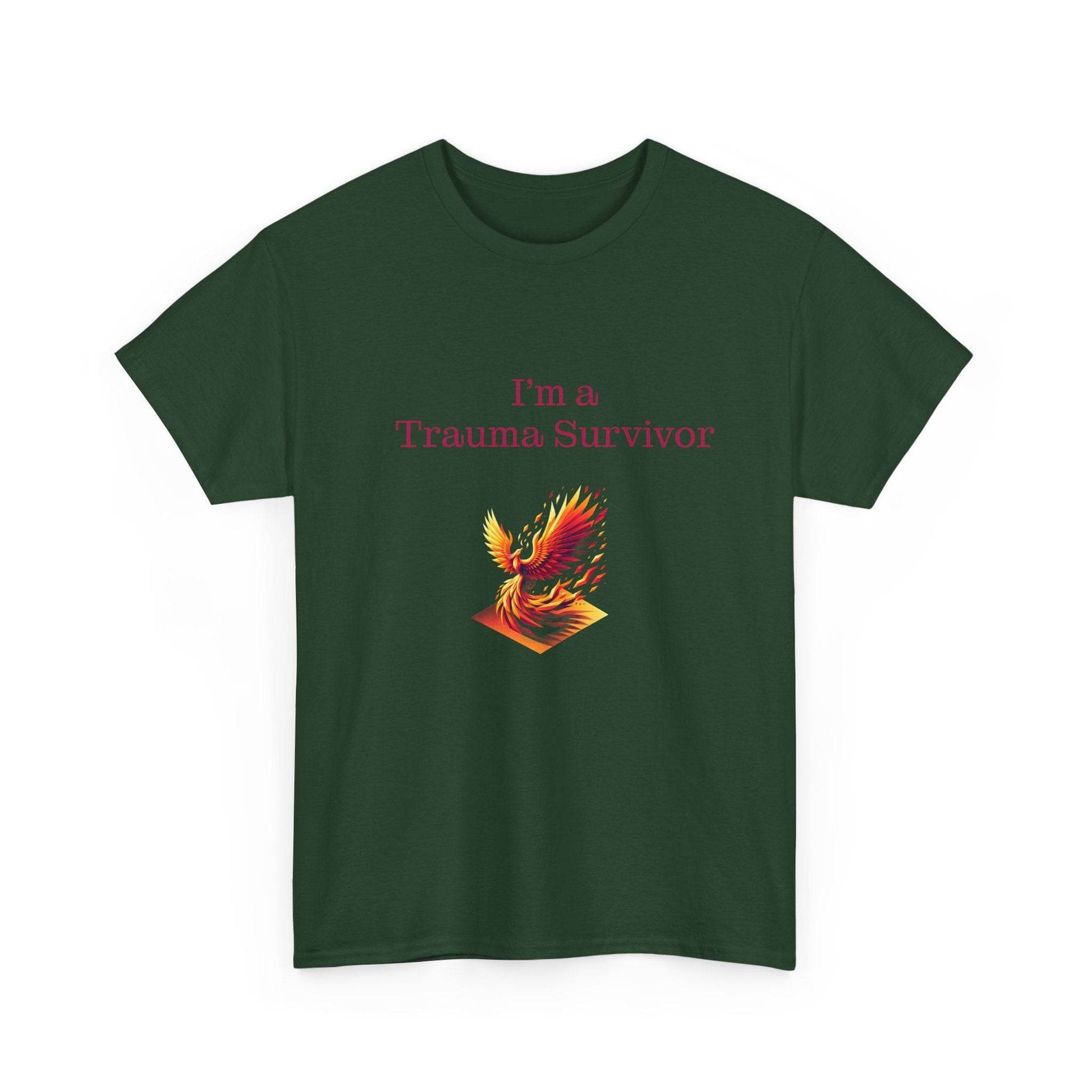 Trauma Survivor Unisex Heavy Cotton Tee - Empowering Apparel for Health Awareness - The Dreamer's Bookshop.