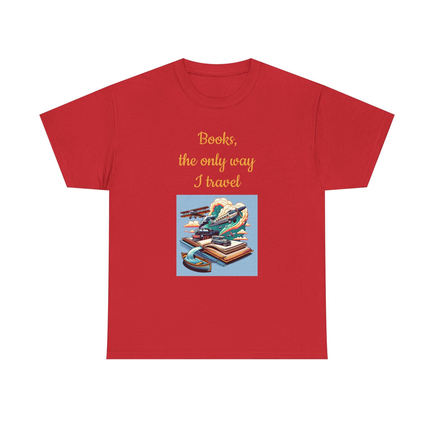 Book Lover's Unisex Heavy Cotton Tee - "Travel" - The Dreamer's Bookshop.