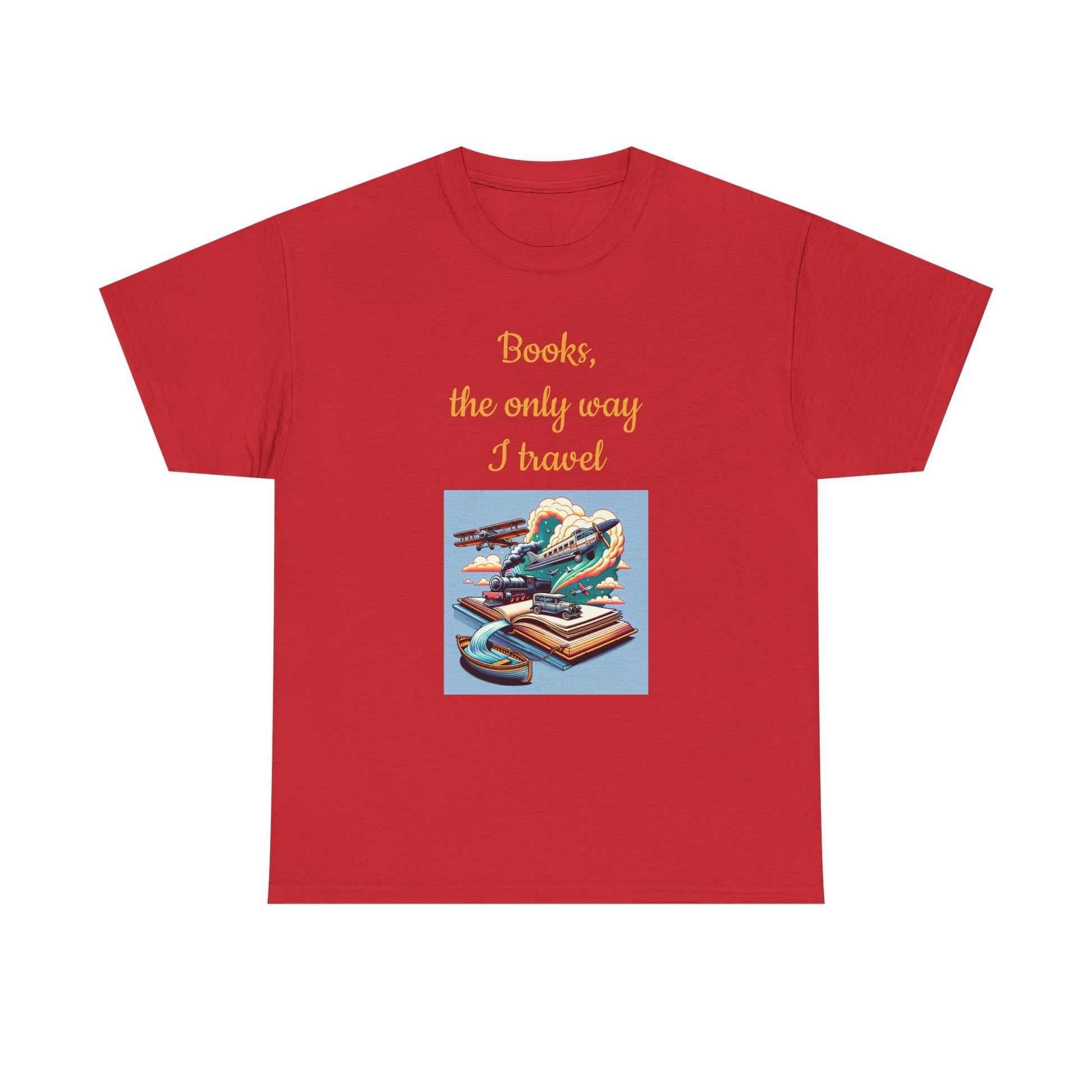 Book Lover's Unisex Heavy Cotton Tee - "Travel" - The Dreamer's Bookshop.