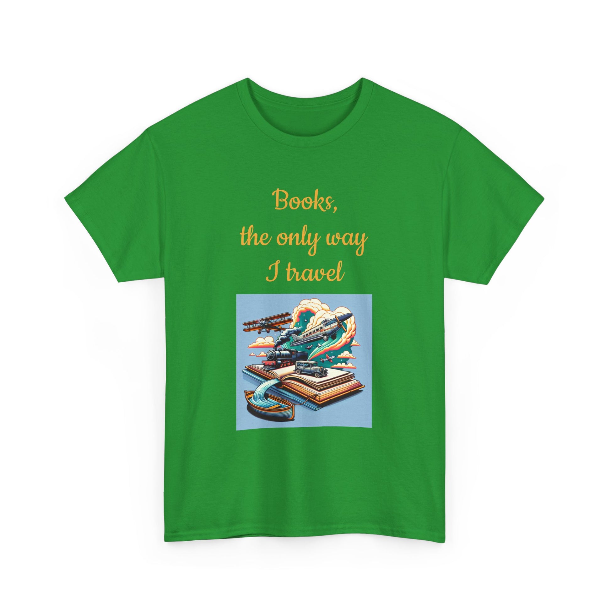 Book Lover's Unisex Heavy Cotton Tee - "Travel" - The Dreamer's Bookshop.