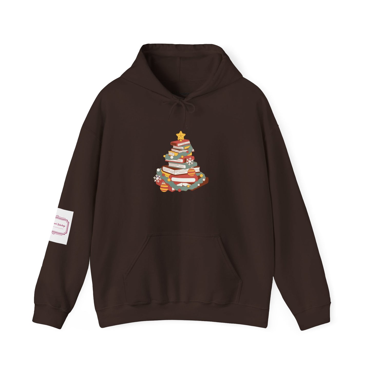 Christmas Book Tree Unisex Hooded Sweatshirt - Cozy Literary Apparel