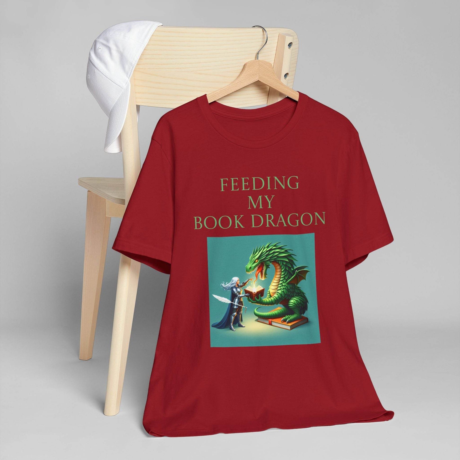 Unisex Jersey T-Shirt - Book Dragon - The Dreamer's Bookshop.