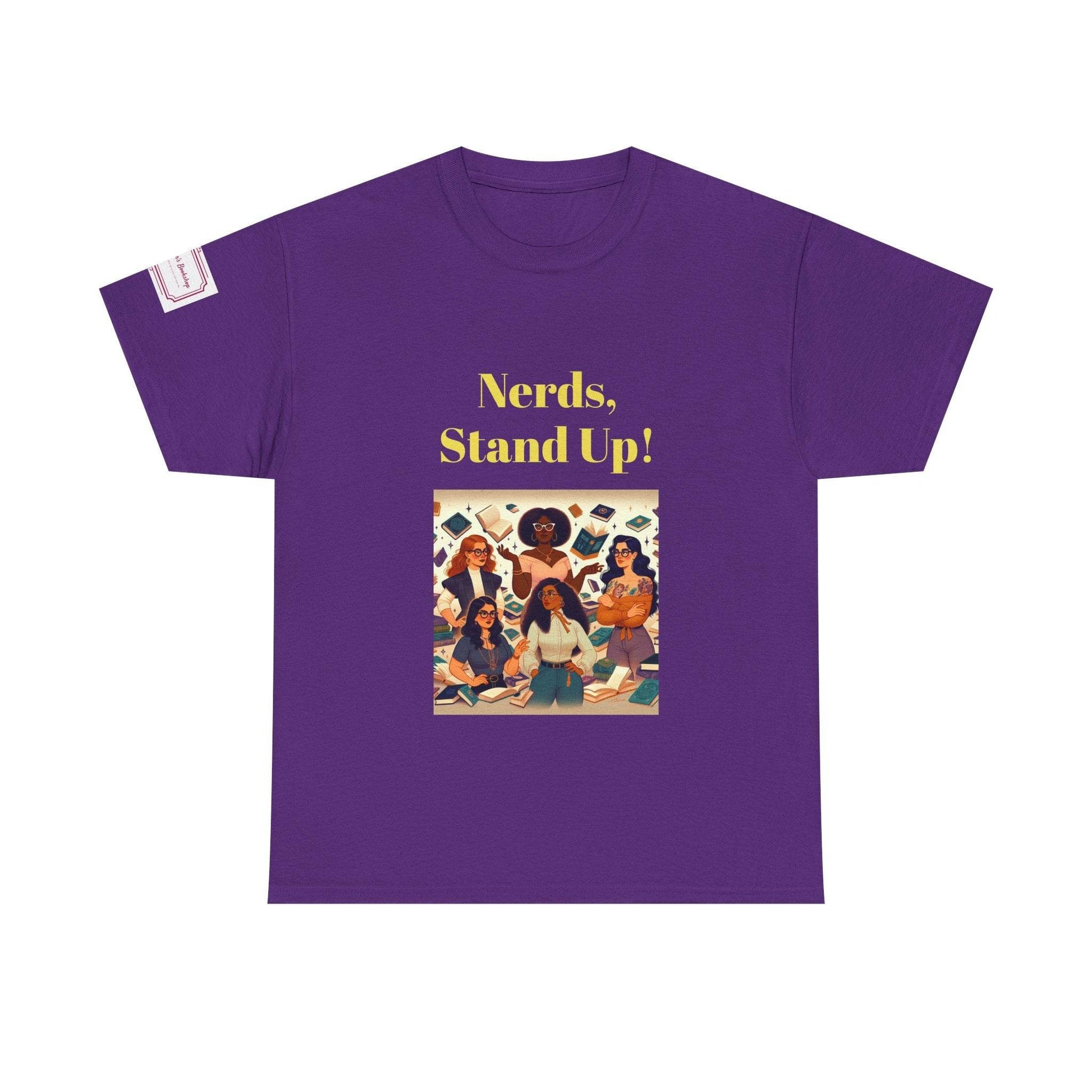 Nerds Stand Up - Graphic Unisex Heavy Cotton Tee - Book Lovers - The Dreamer's Bookshop.