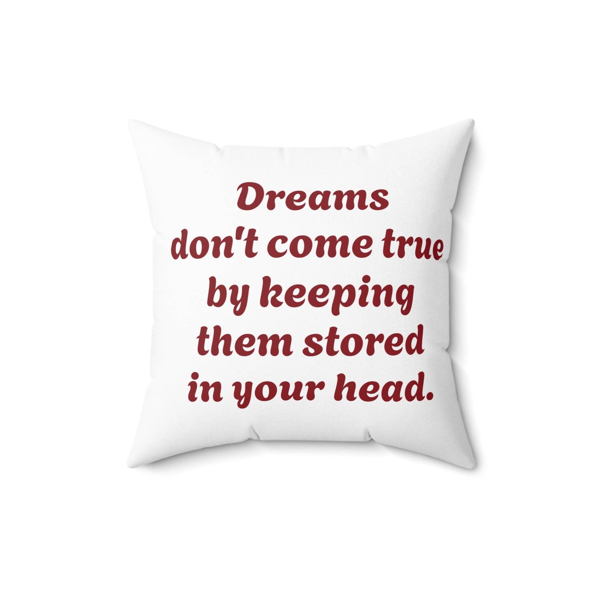 Inspirational Dreamer Square Pillow - Perfect for Book Lovers & Cozy Home Decor - The Dreamer's Bookshop.