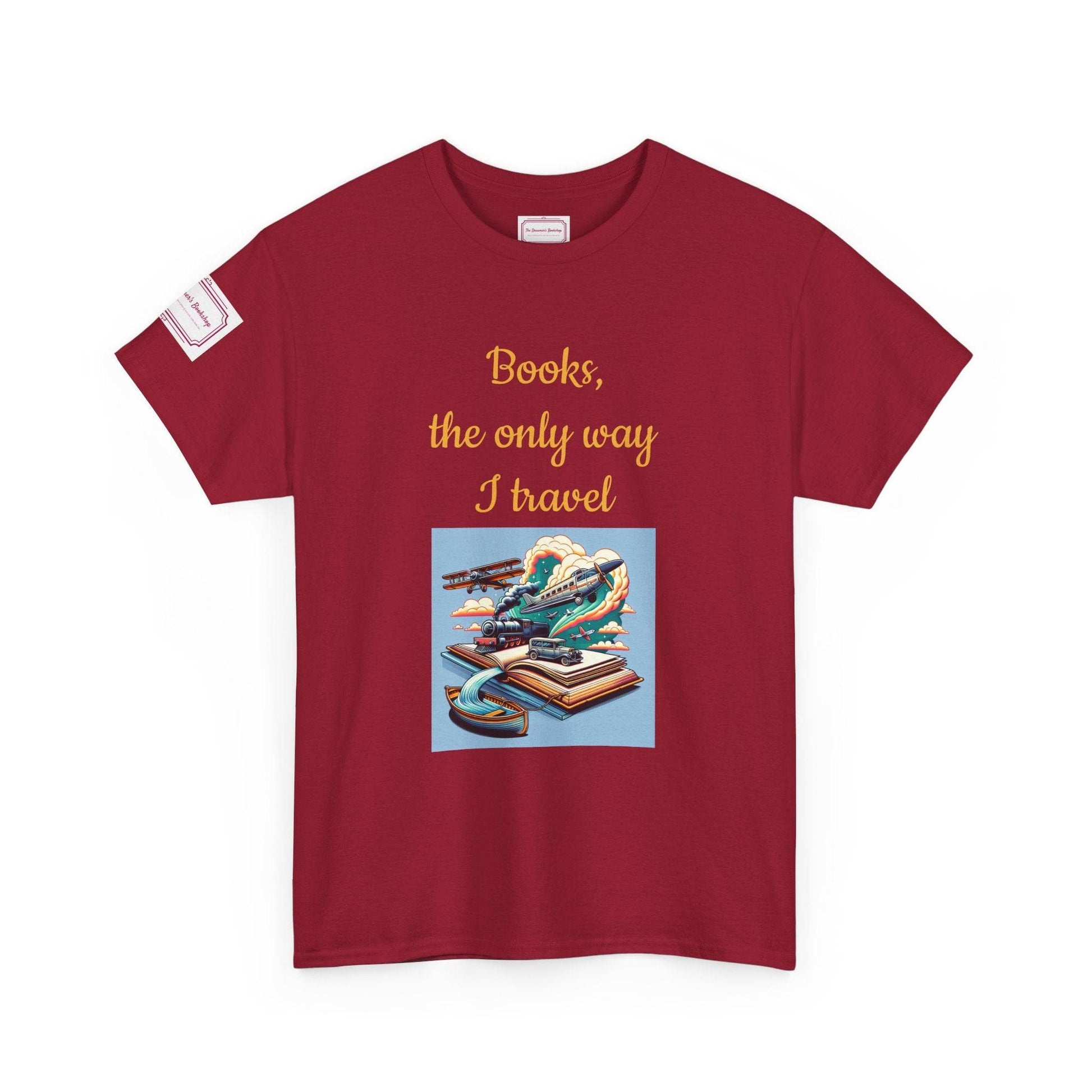 Travel - Unisex Heavy Cotton Tee - Perfect for Book Lovers - The Dreamer's Bookshop.