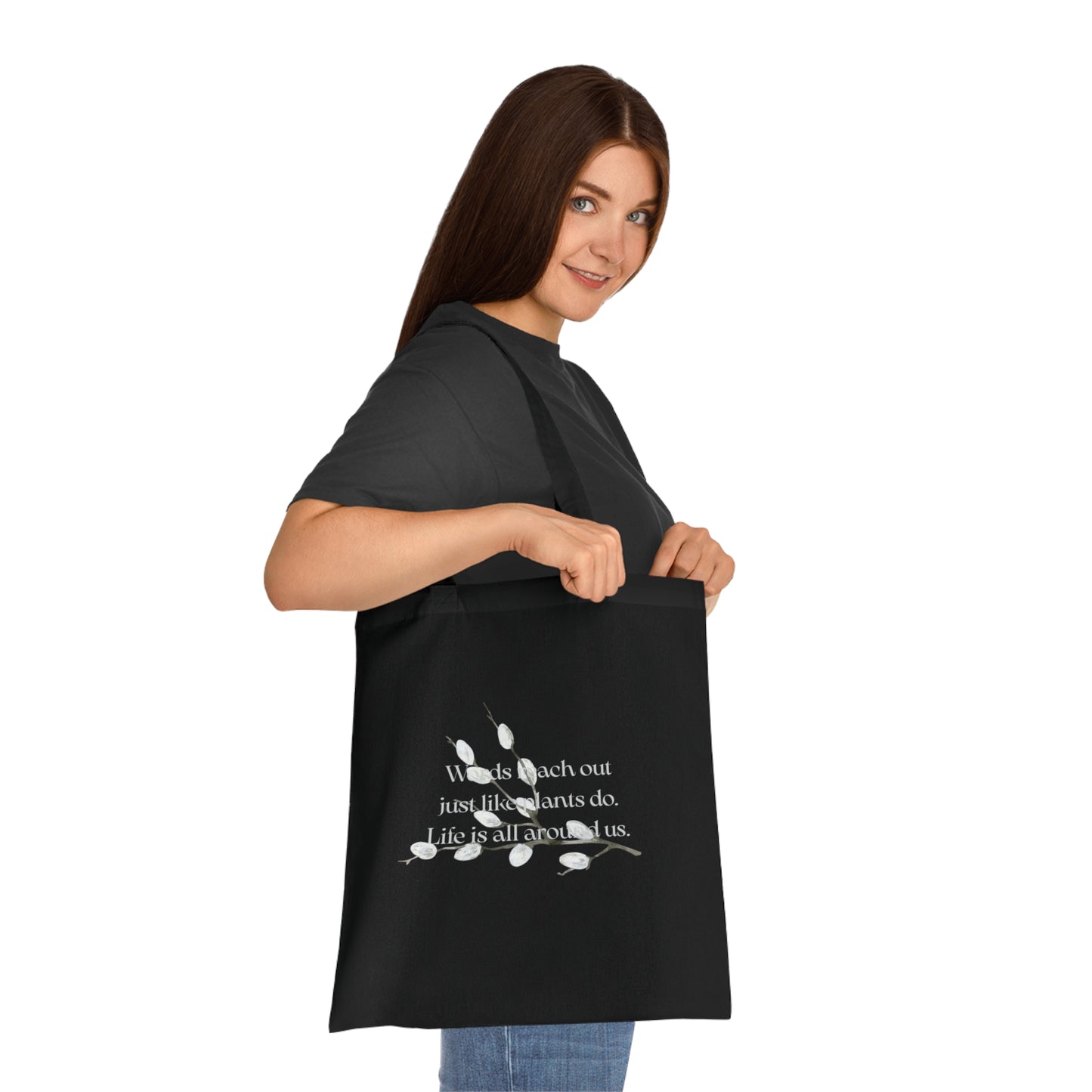 Inspirational Cotton Tote Bag - "Words Reach Out" by The Dreamer's Bookshop