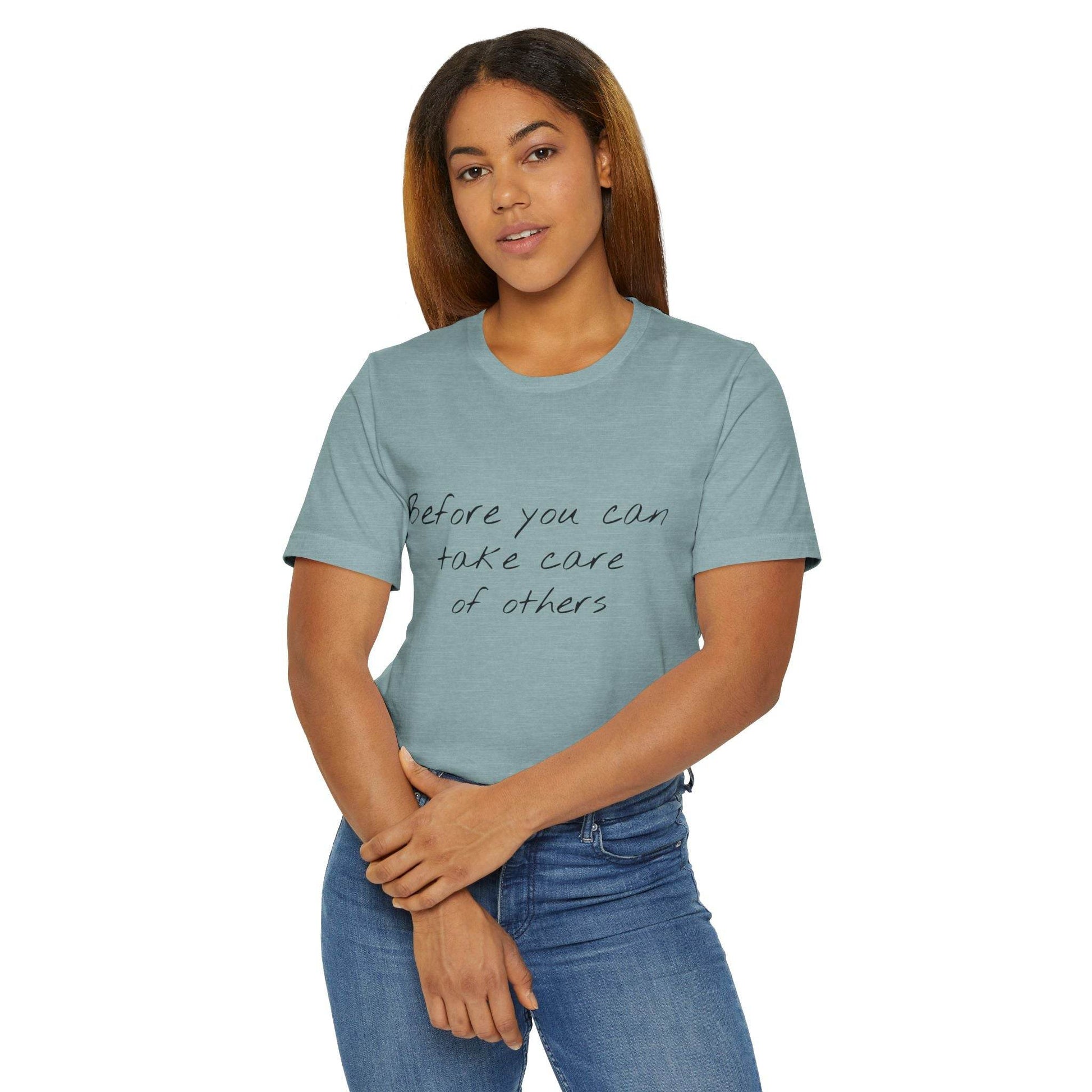 Unisex Jersey T-Shirt - 'Take Care' Inspirational - The Dreamer's Bookshop.