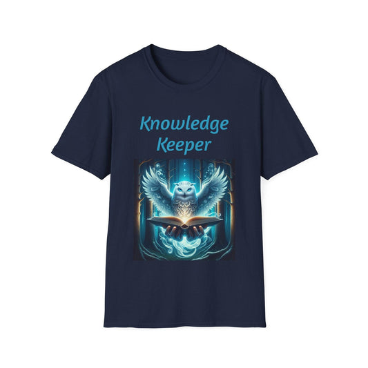 Knowledge Keeper Owl Unisex Softstyle T-Shirt - Inspirational Tee for Wisdom Seekers - Proud Reader - The Dreamer's Bookshop.