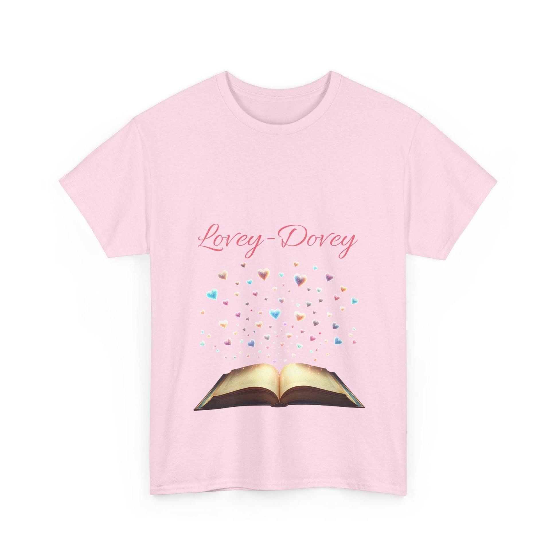 Lovey - Dovey - Unisex Heavy Cotton Tee - Sweet Romance - The Dreamer's Bookshop.