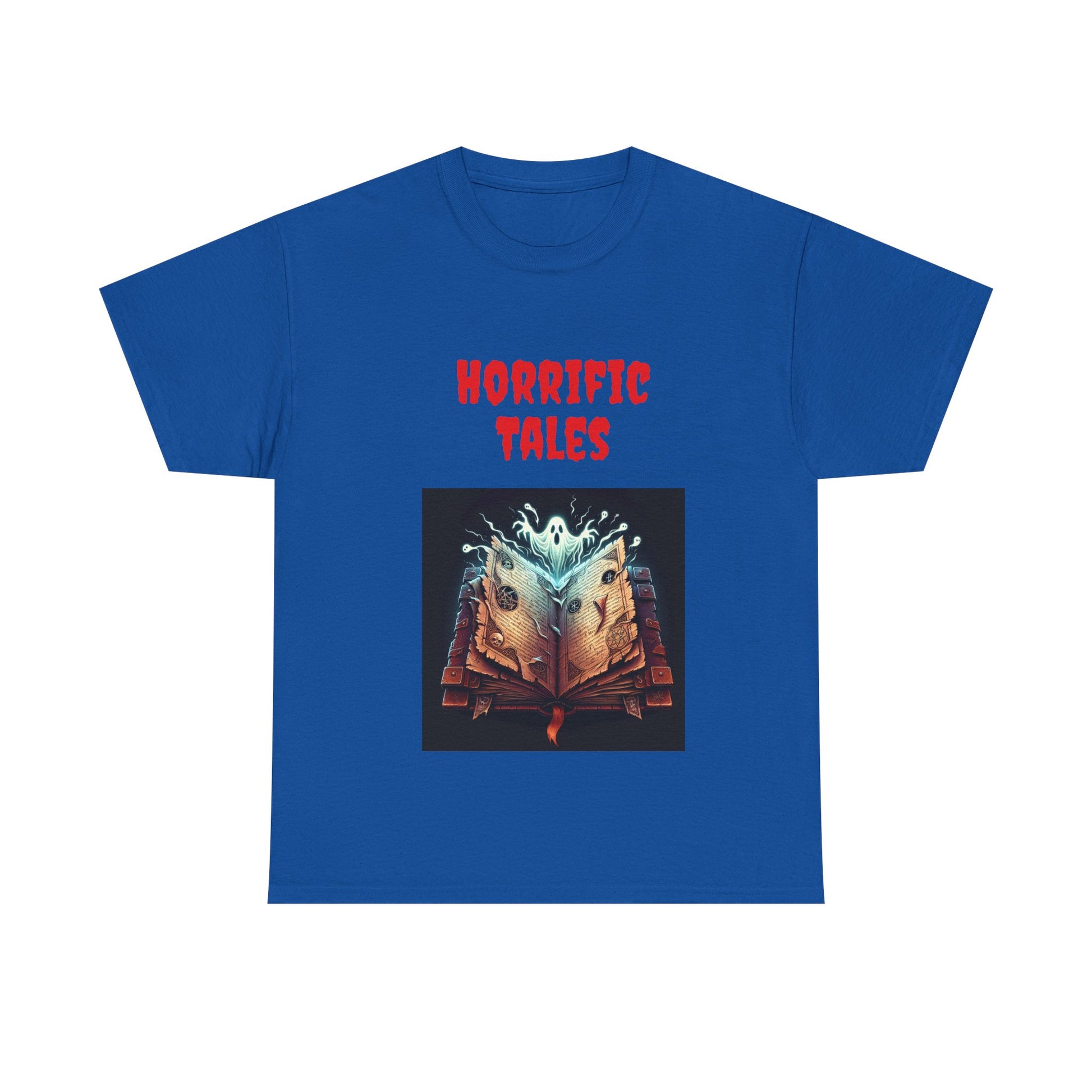 Book Lover's Unisex Heavy Cotton Tee - "Horrific Tales" - The Dreamer's Bookshop.