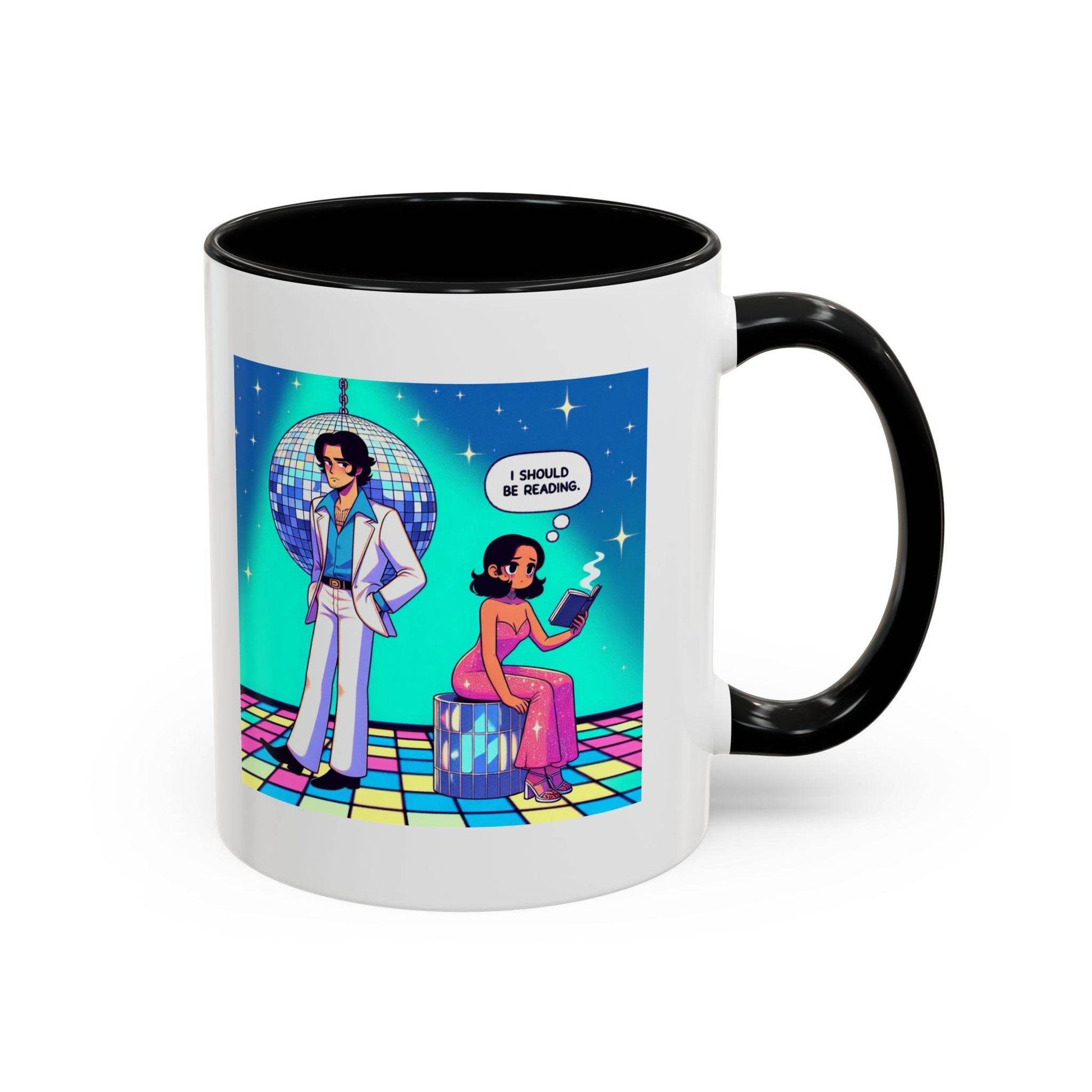 Retro Vibe Accent Coffee Mug - I should be reading - The Dreamer's Bookshop.