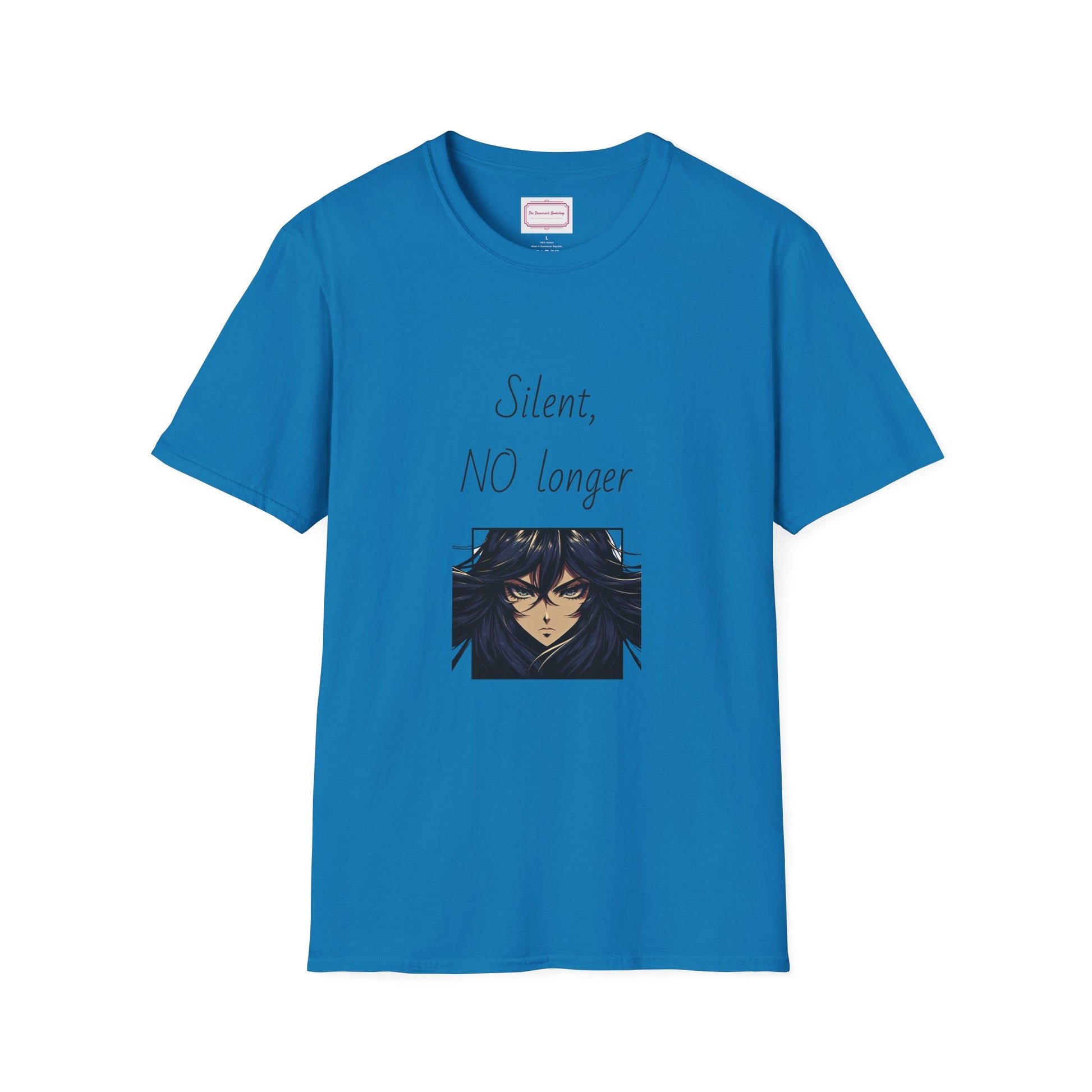 Inspirational Unisex Softstyle T-Shirt - "Silent, NO longer" - The Dreamer's Bookshop.