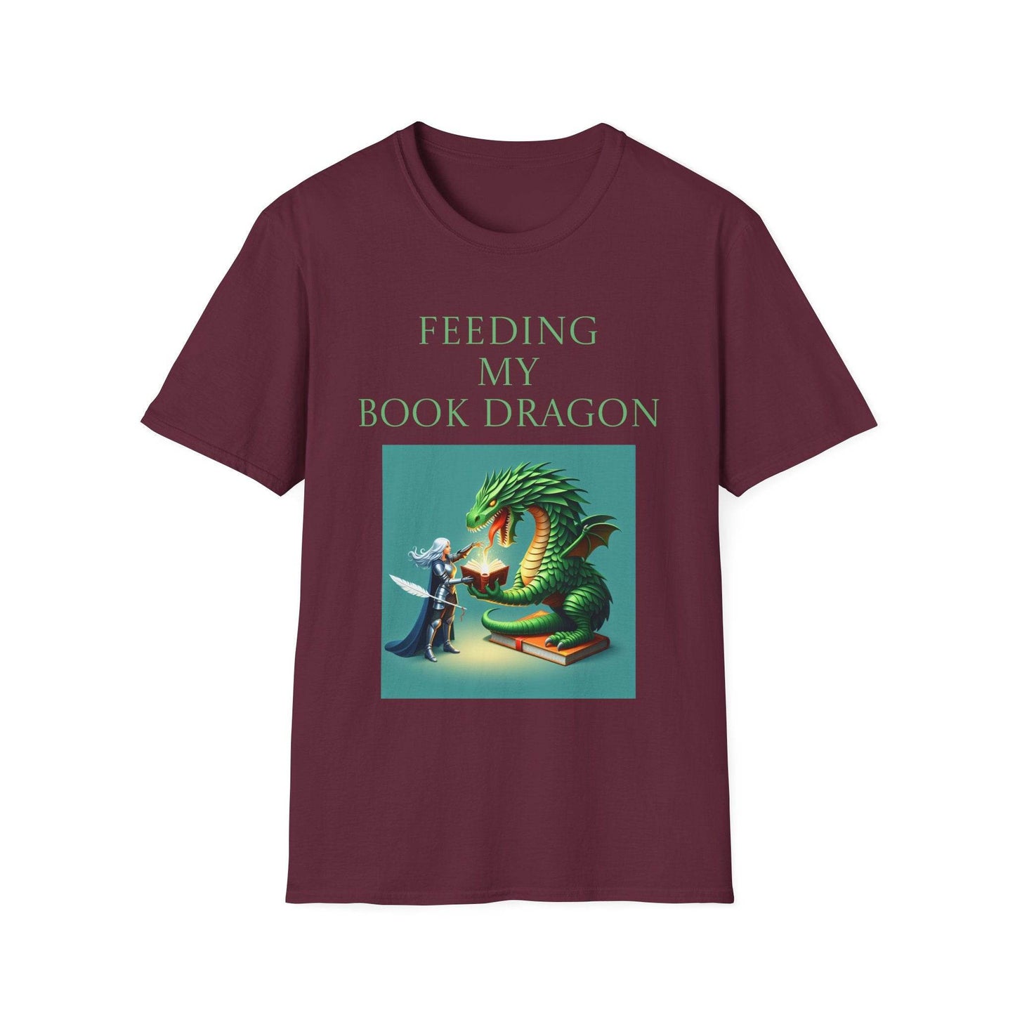 Unisex Softstyle T-Shirt - 'Book Dragon' - The Dreamer's Bookshop.