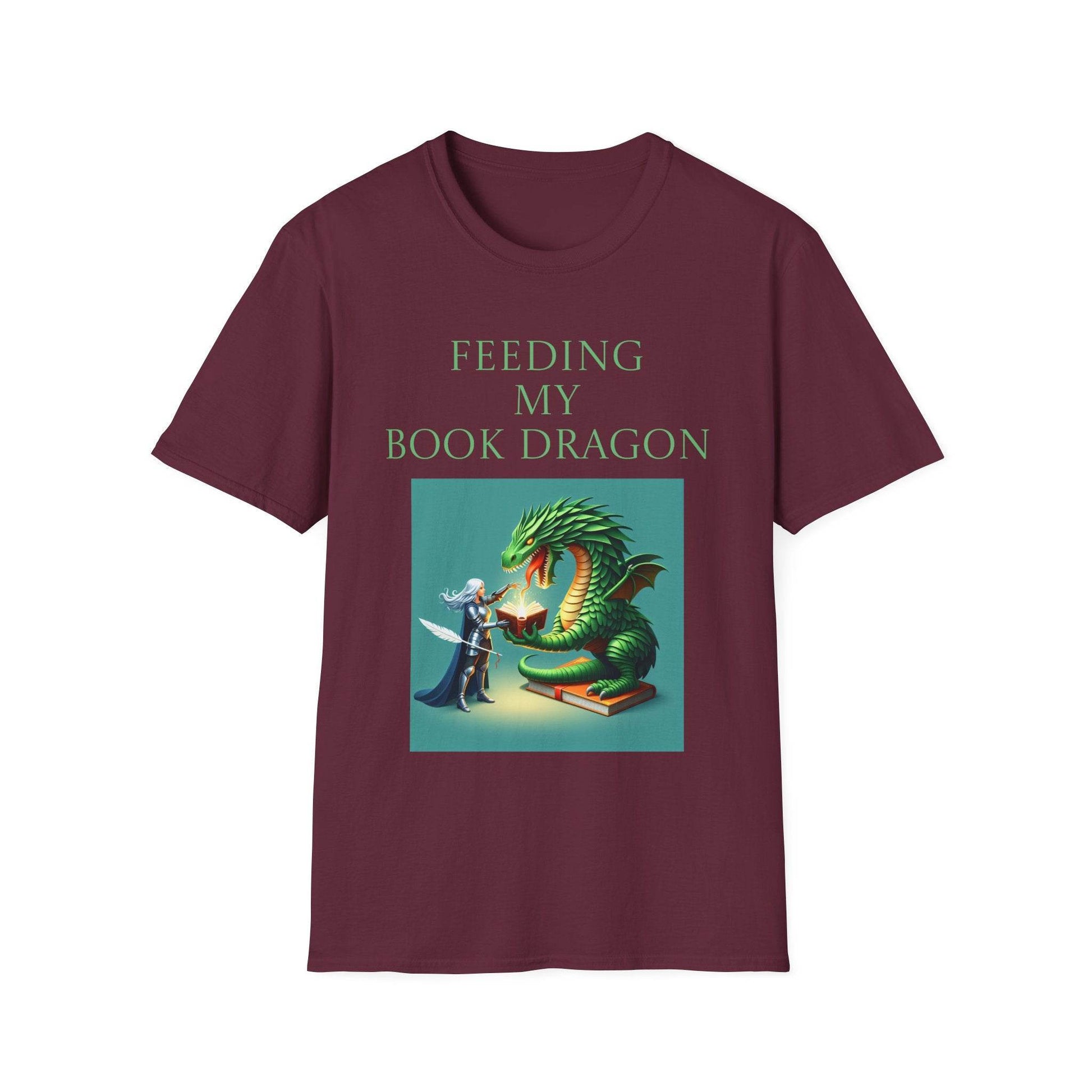 Unisex Softstyle T-Shirt - 'Book Dragon' - The Dreamer's Bookshop.