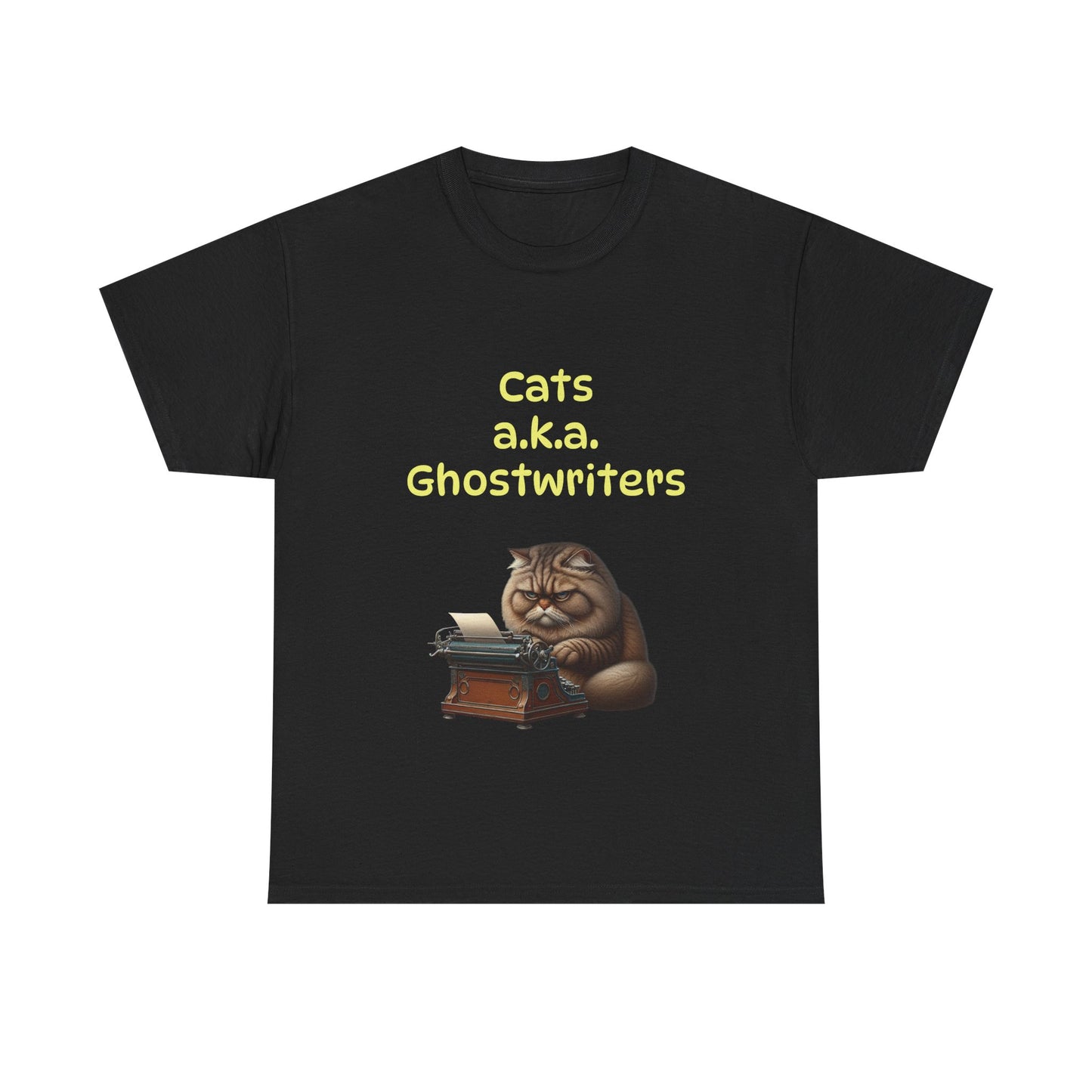 Book Lover's Unisex Heavy Cotton Tee - "Cats Ghostwriters" - The Dreamer's Bookshop.
