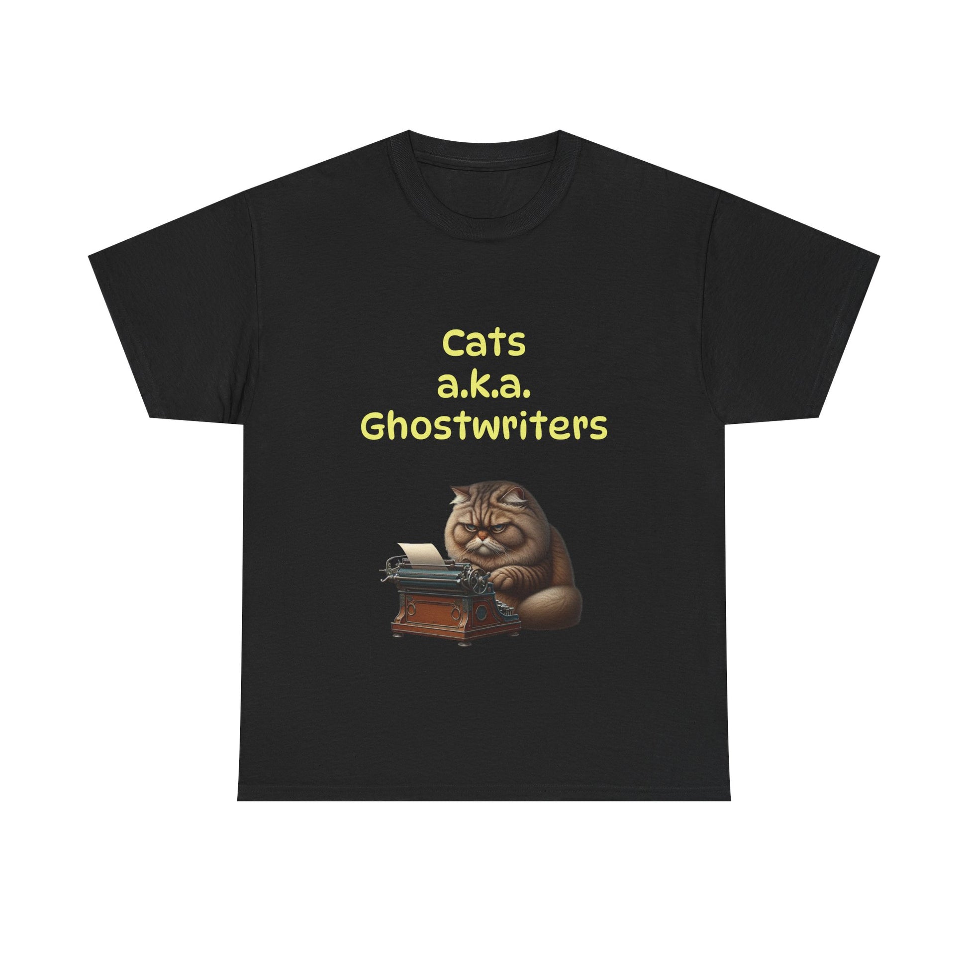 Book Lover's Unisex Heavy Cotton Tee - "Cats Ghostwriters" - The Dreamer's Bookshop.