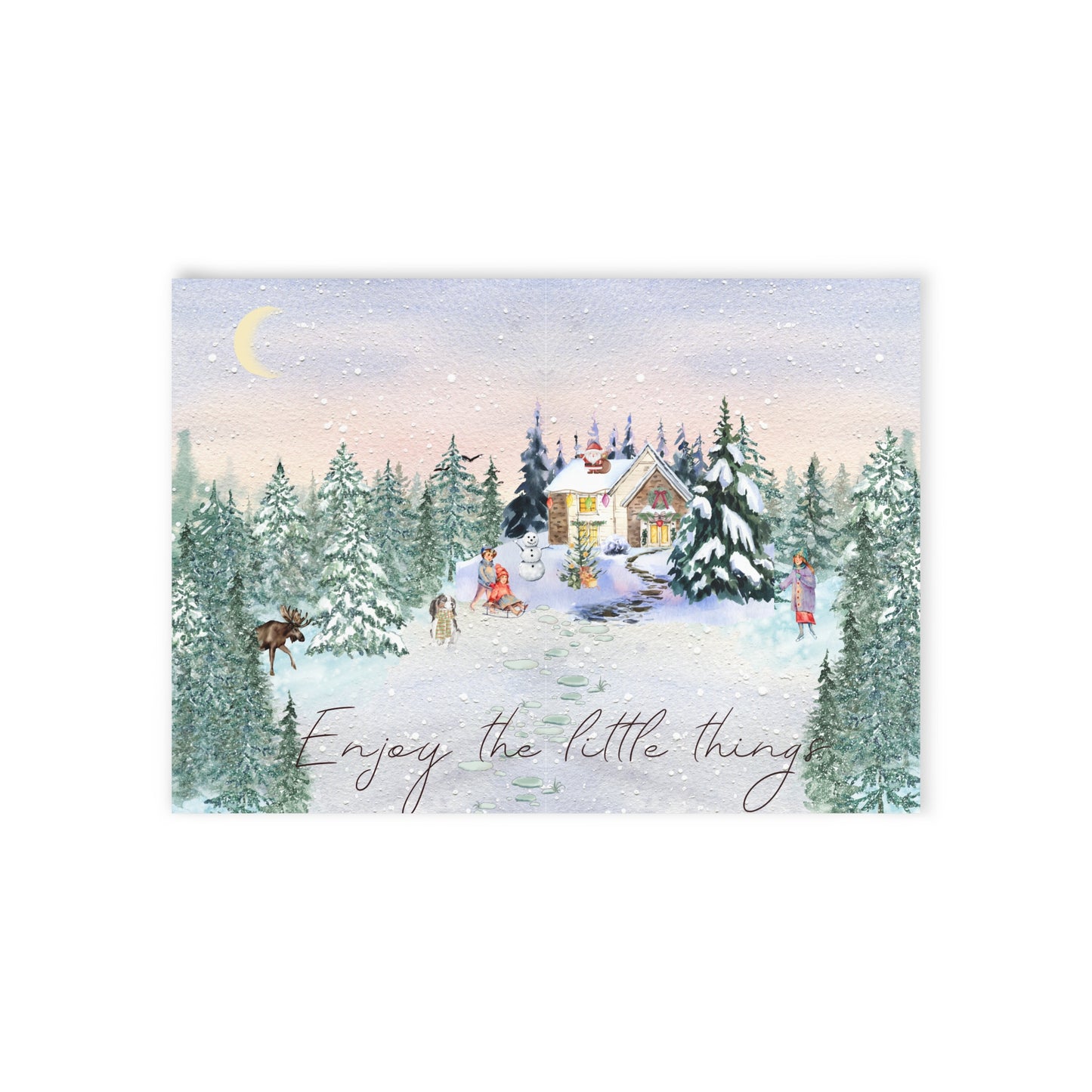 The Dreamer's Bookshop "Winter Cottage" Enjoy the Little Things Card