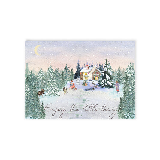 The Dreamer's Bookshop "Winter Cottage" Enjoy the Little Things Card
