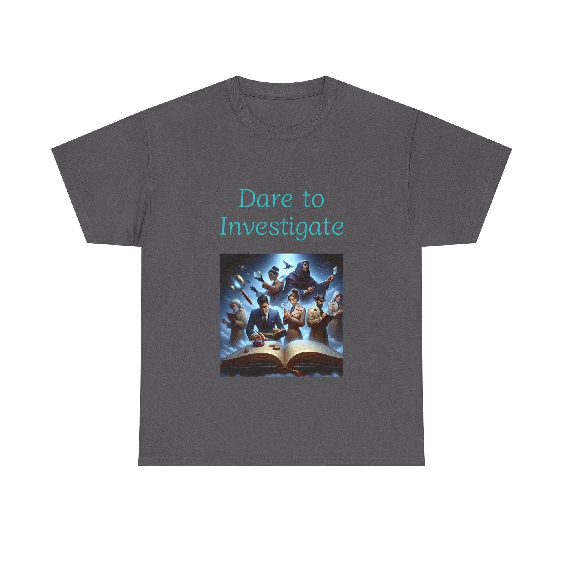 Investigate - Unisex Heavy Cotton Tee - Crime/Mystery Books - The Dreamer's Bookshop.