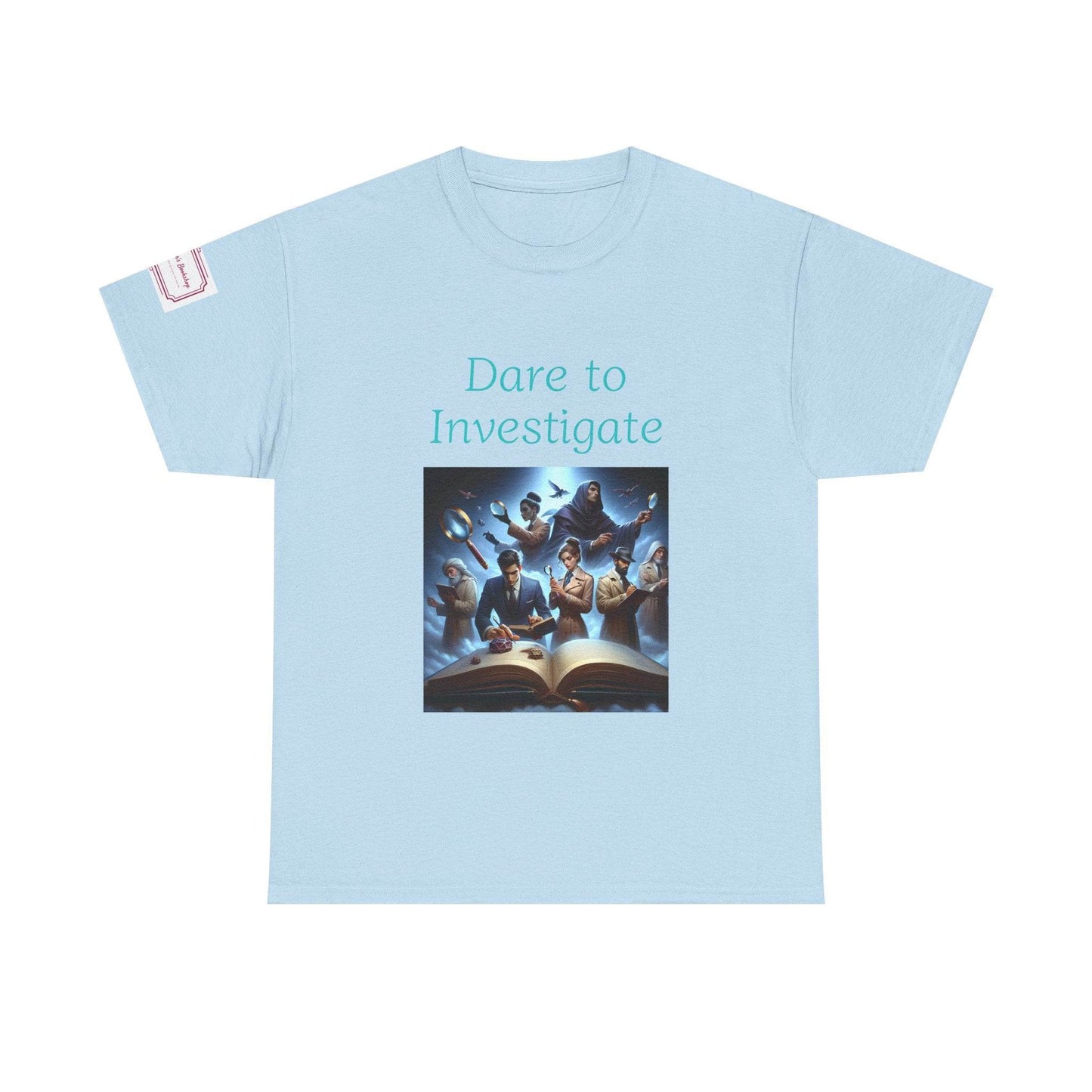 Investigate - Graphic Unisex Heavy Cotton Tee - Crime/Mystery Books - The Dreamer's Bookshop.