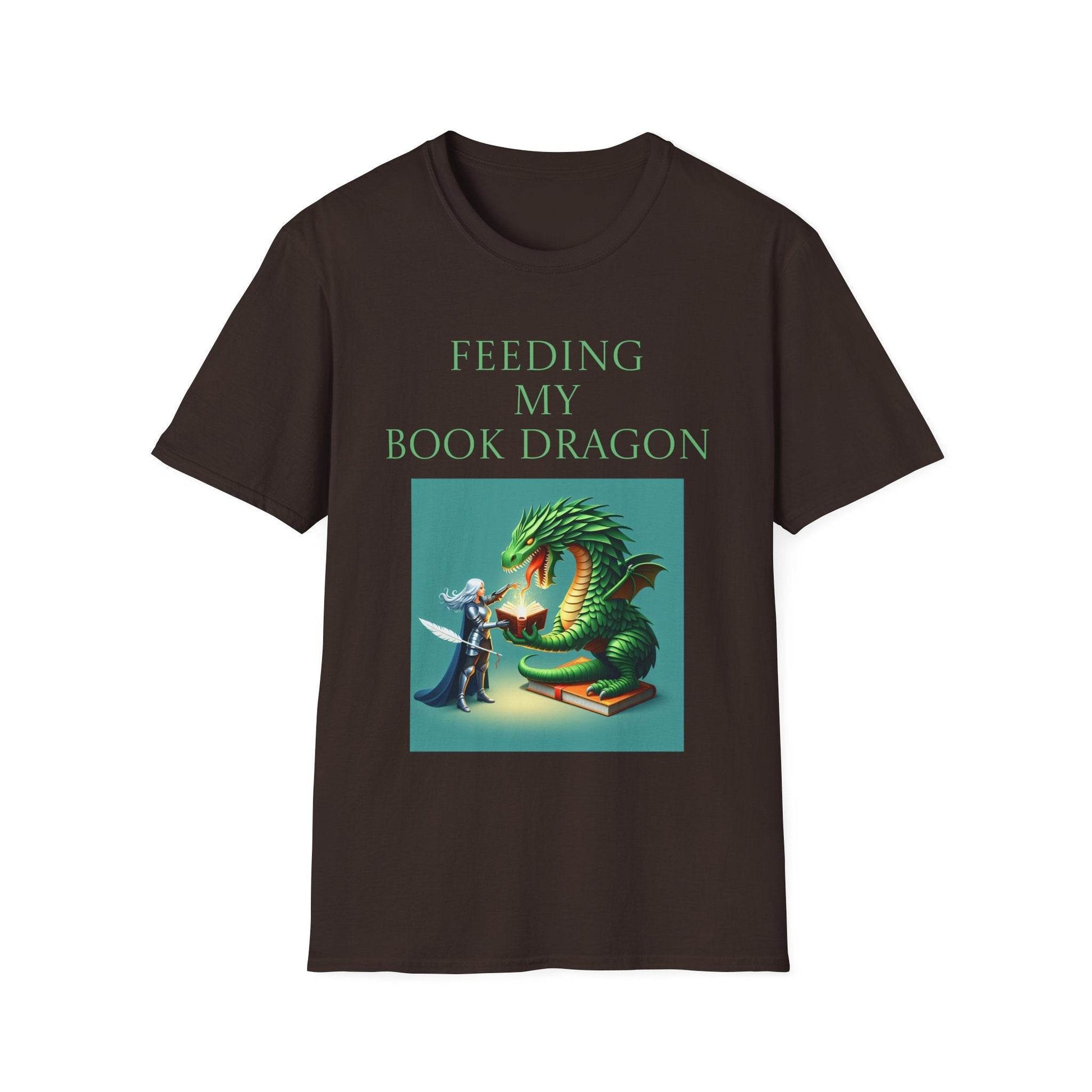 Unisex Softstyle T-Shirt - 'Book Dragon' - The Dreamer's Bookshop.
