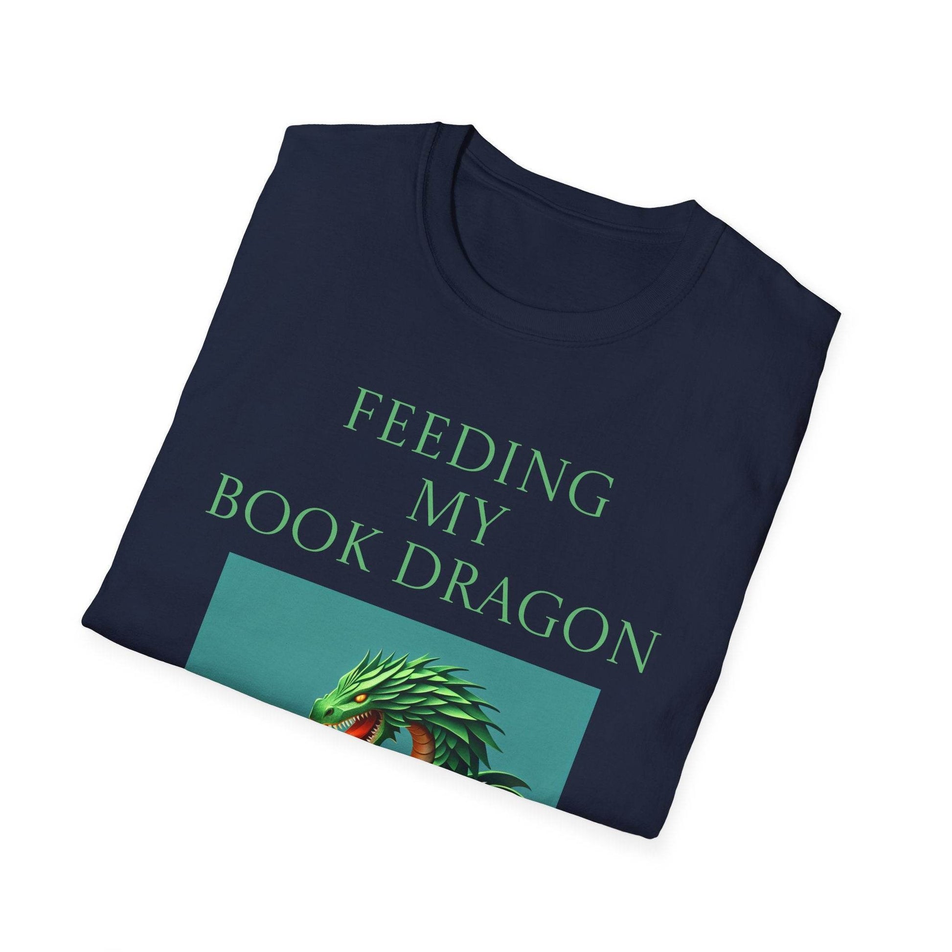 Unisex Softstyle T-Shirt - 'Book Dragon' - The Dreamer's Bookshop.