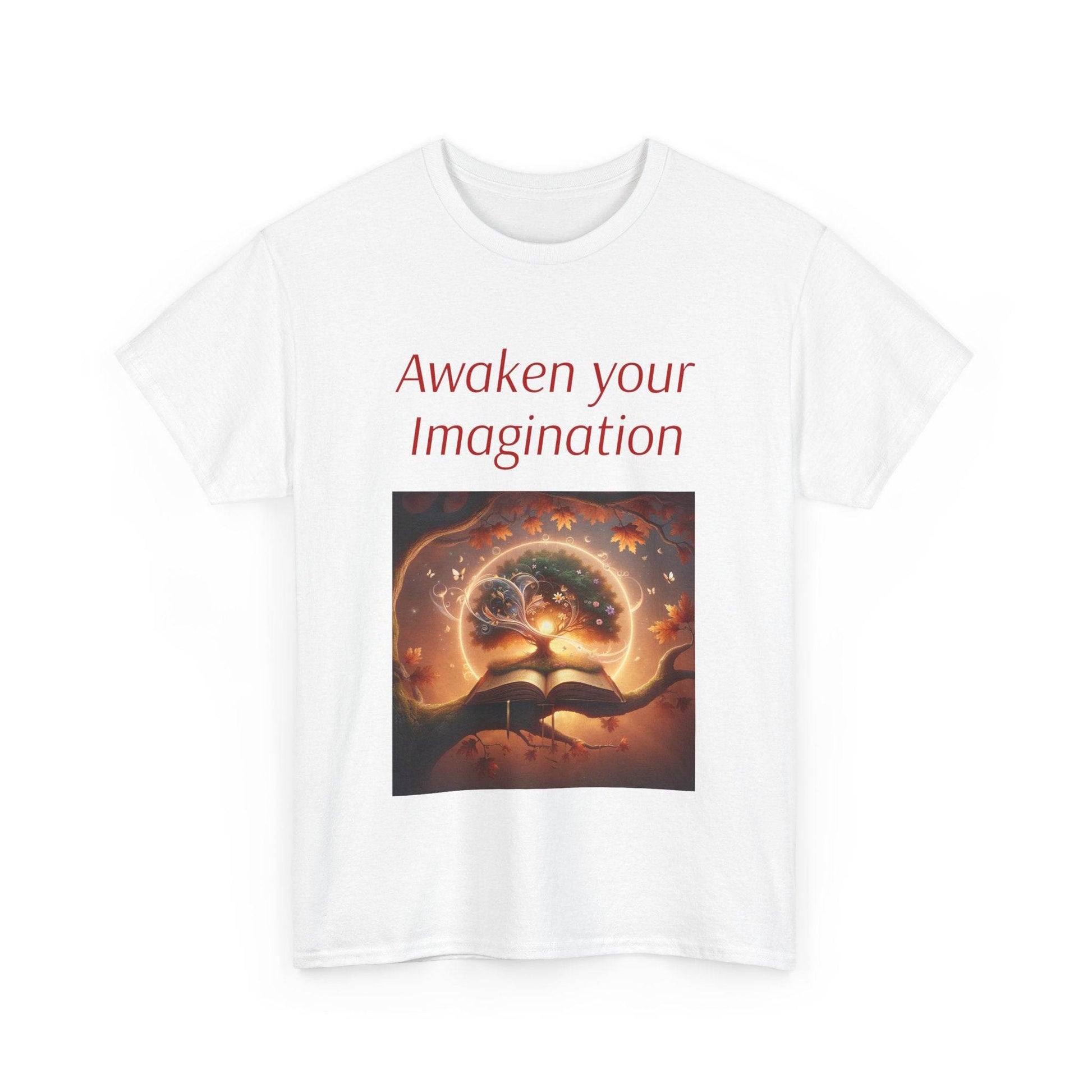 Awaken Your Imagination Unisex Heavy Cotton Tee - Inspiring Art Shirt - The Dreamer's Bookshop.