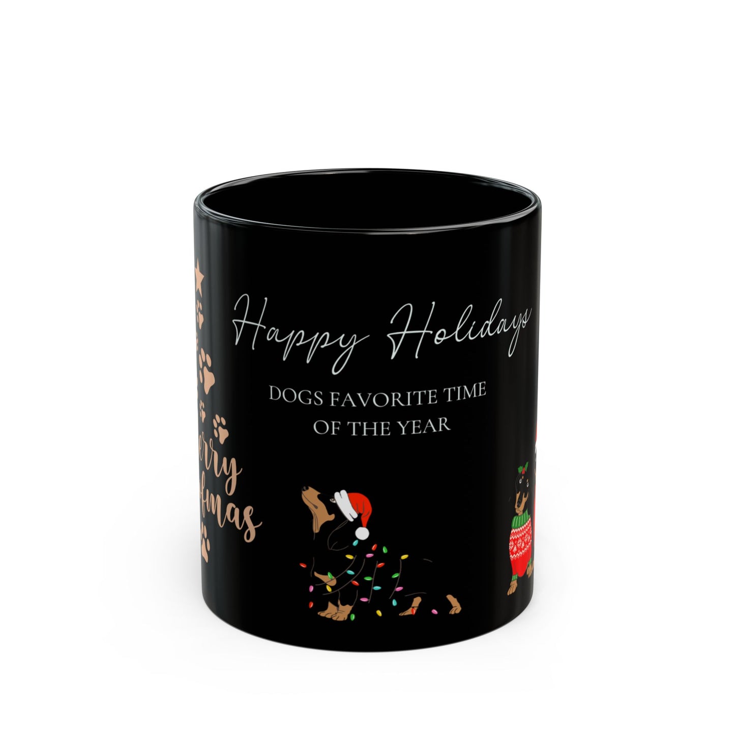 Dog's Christmas Black Mug (11oz, 15oz)