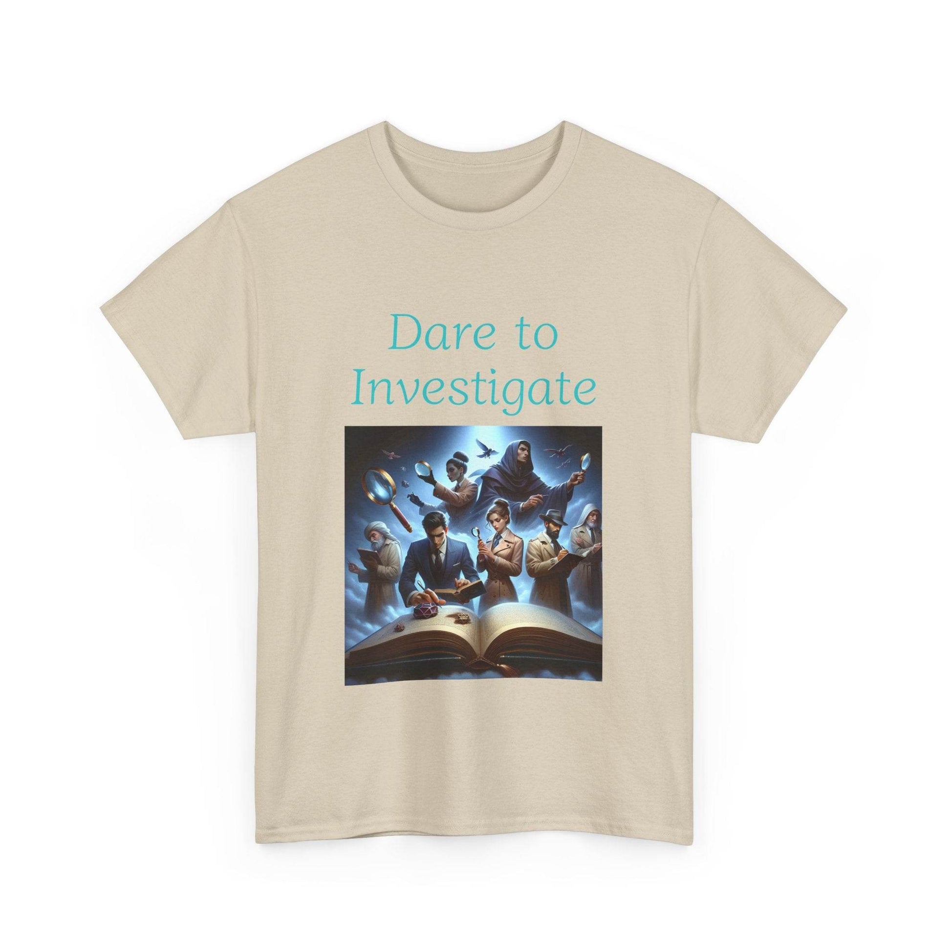 Investigate - Unisex Heavy Cotton Tee - Crime/Mystery Books - The Dreamer's Bookshop.