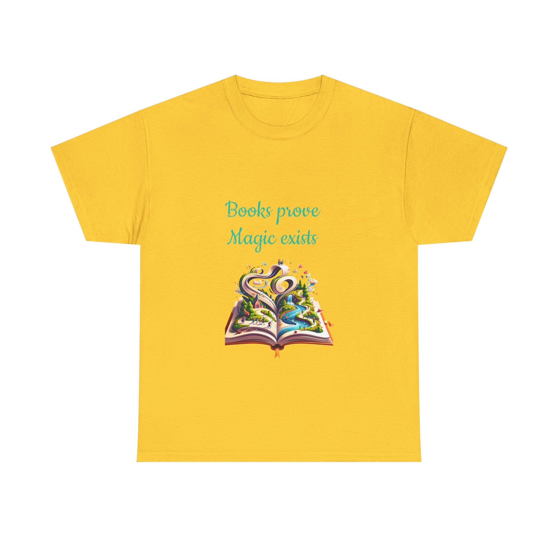 Book Lover's Unisex Heavy Cotton Tee - "Magic Exists" - The Dreamer's Bookshop.